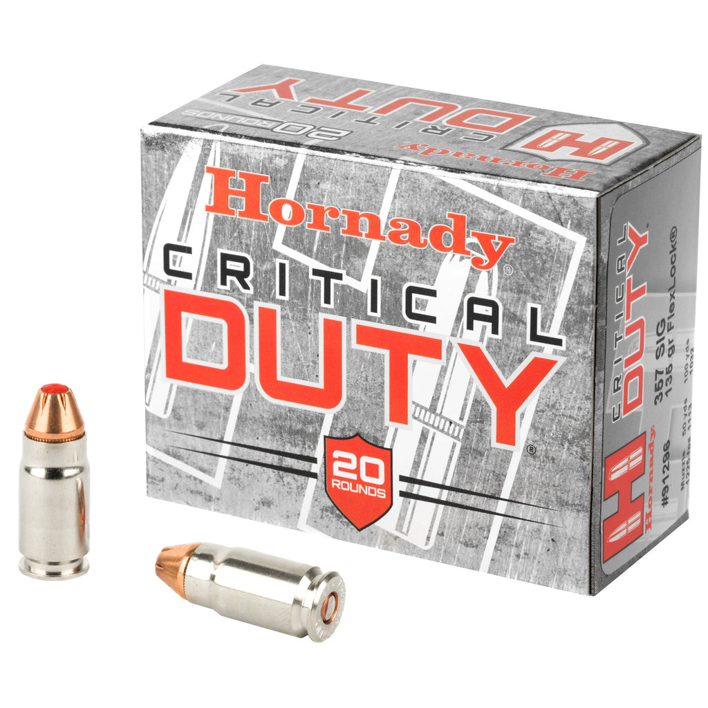 Hornady Critical Duty 357 Sig 135-Grain FlexLock Duty Ammunition - Full-Size Handgun Load for Personal Protection