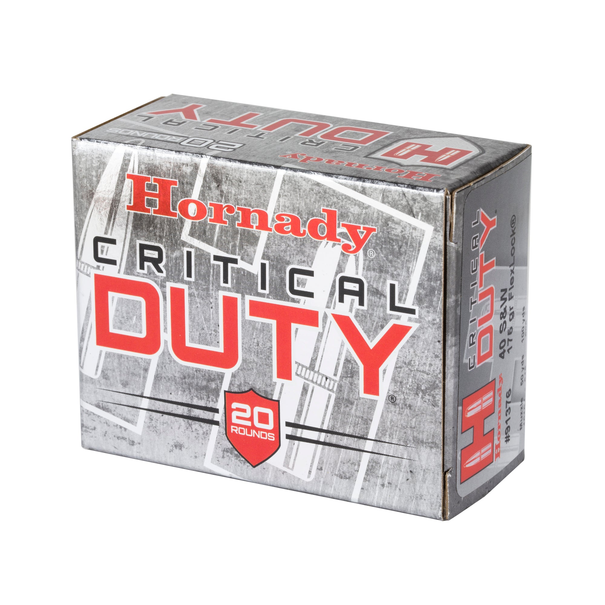 Hornady Critical Duty 40 S&W 175-Grain FlexLock Duty Ammunition - 20 Rounds