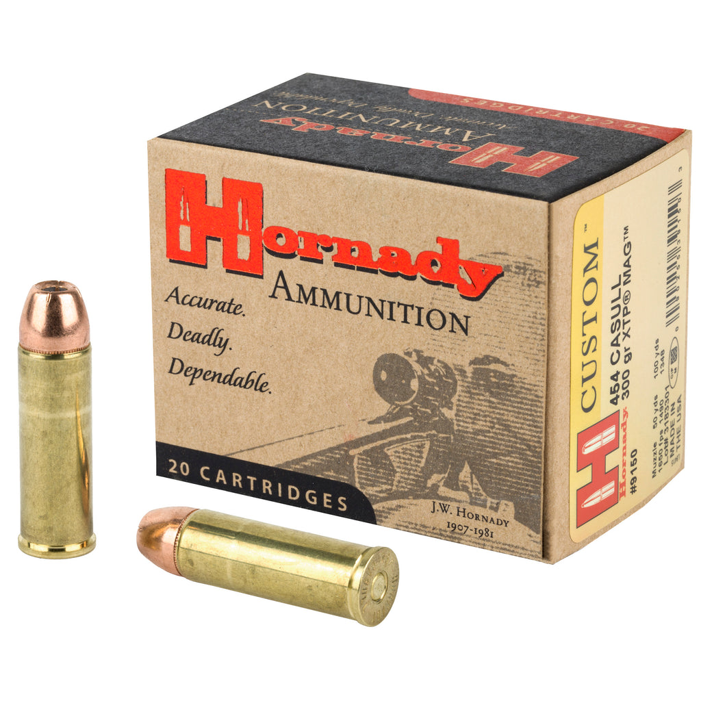 Hornady Custom 454 Casull 300-Grain Hollow Point Ammunition (20 Rounds per Box)