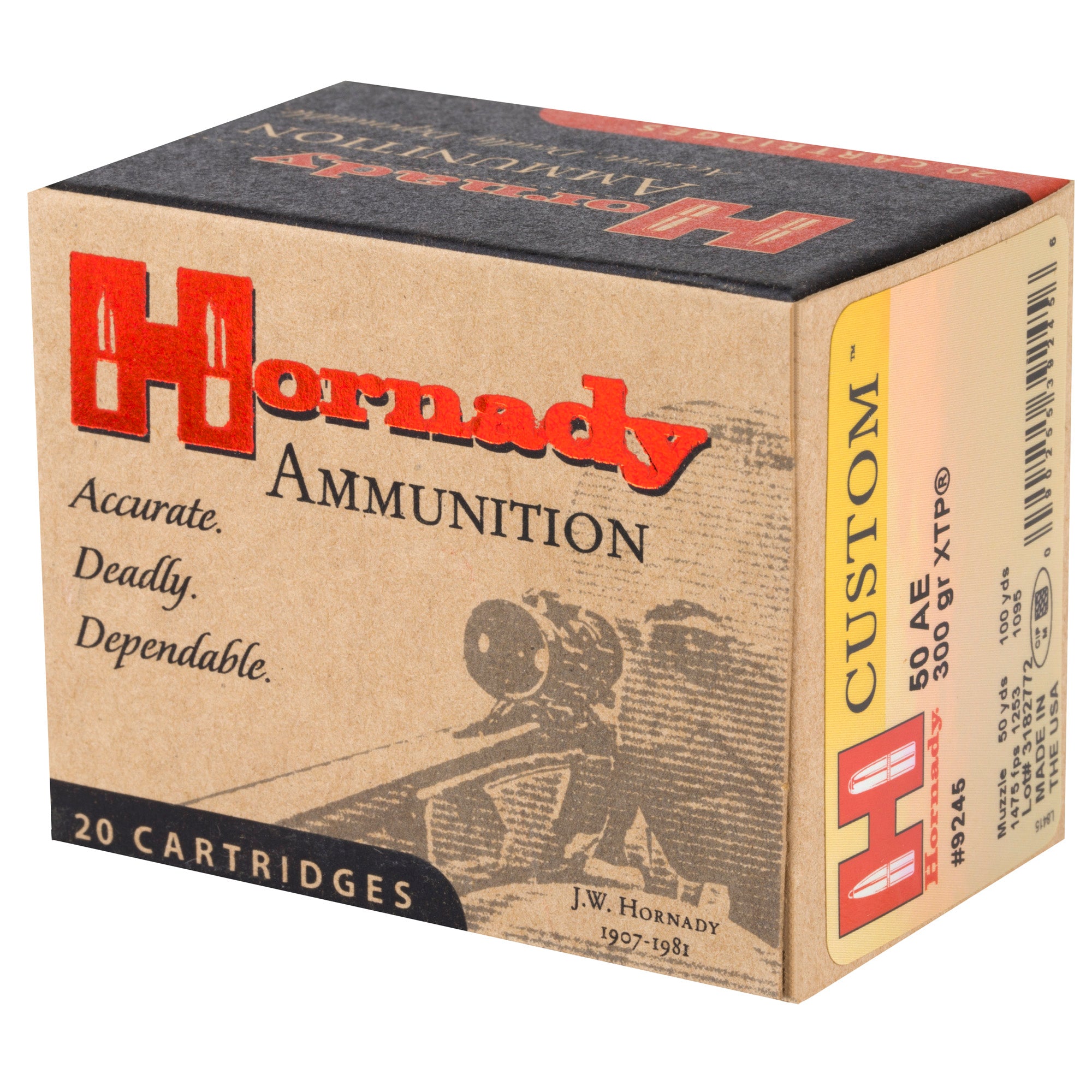 Hornady Custom 50 Action Express 300-Grain XTP Pistol Ammunition - 20 Rounds