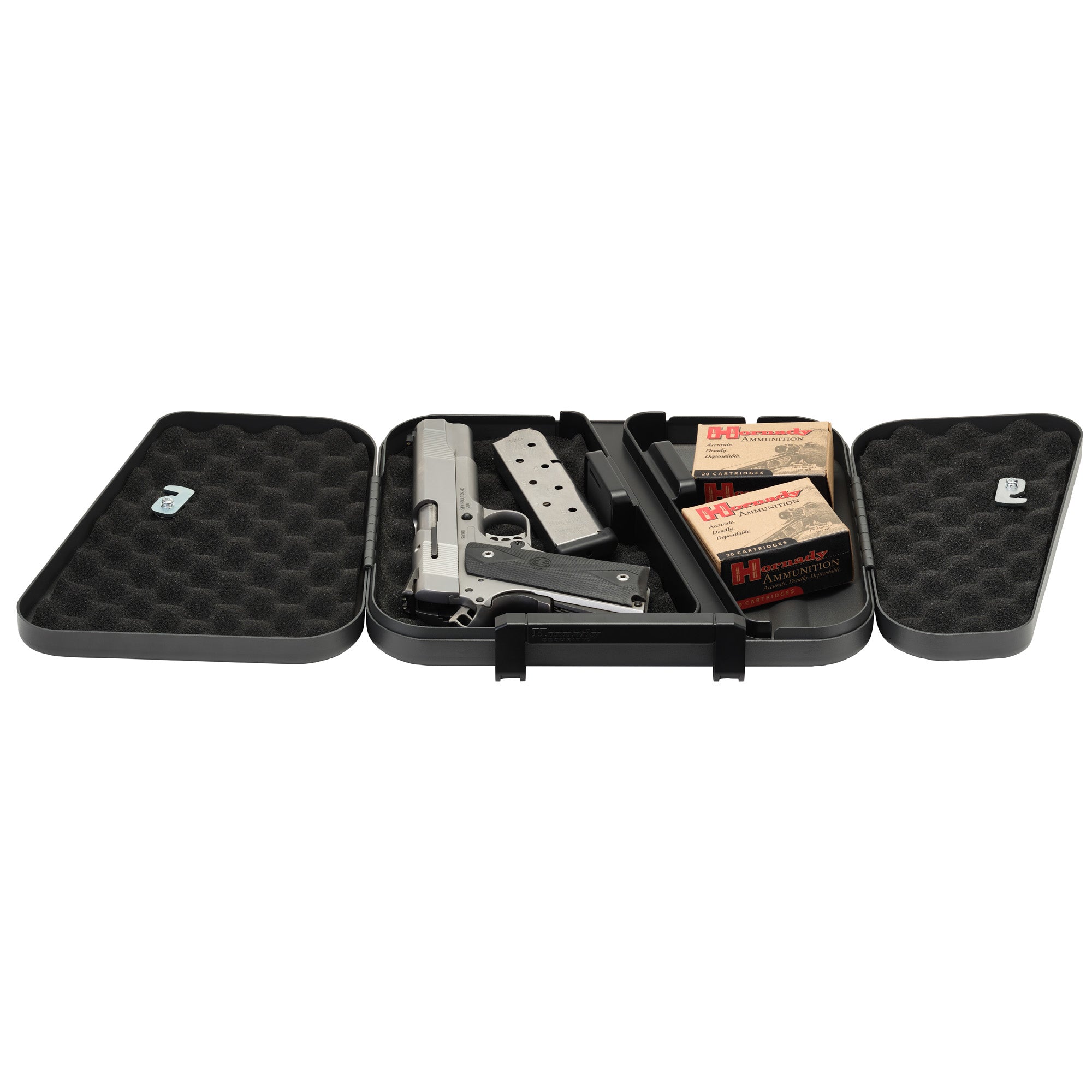Hornady HRNDY Security Dual-Lid Lock Box with Keyed Locks and Carry Handle