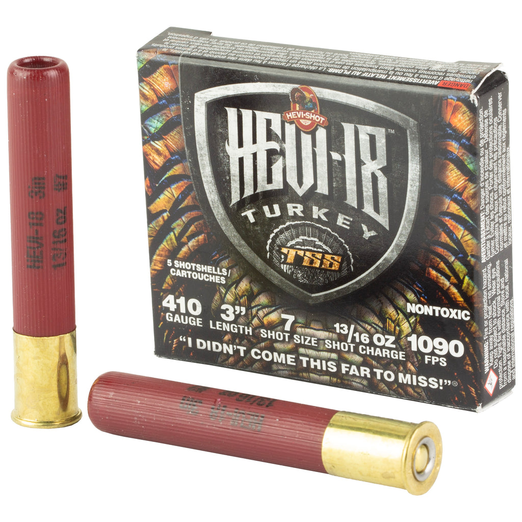HEVI-Shot HEVI-18 TSS Turkey Shot - 13/16 oz, 18 g/cc Density, 410 Bore, #7, Pack of 5