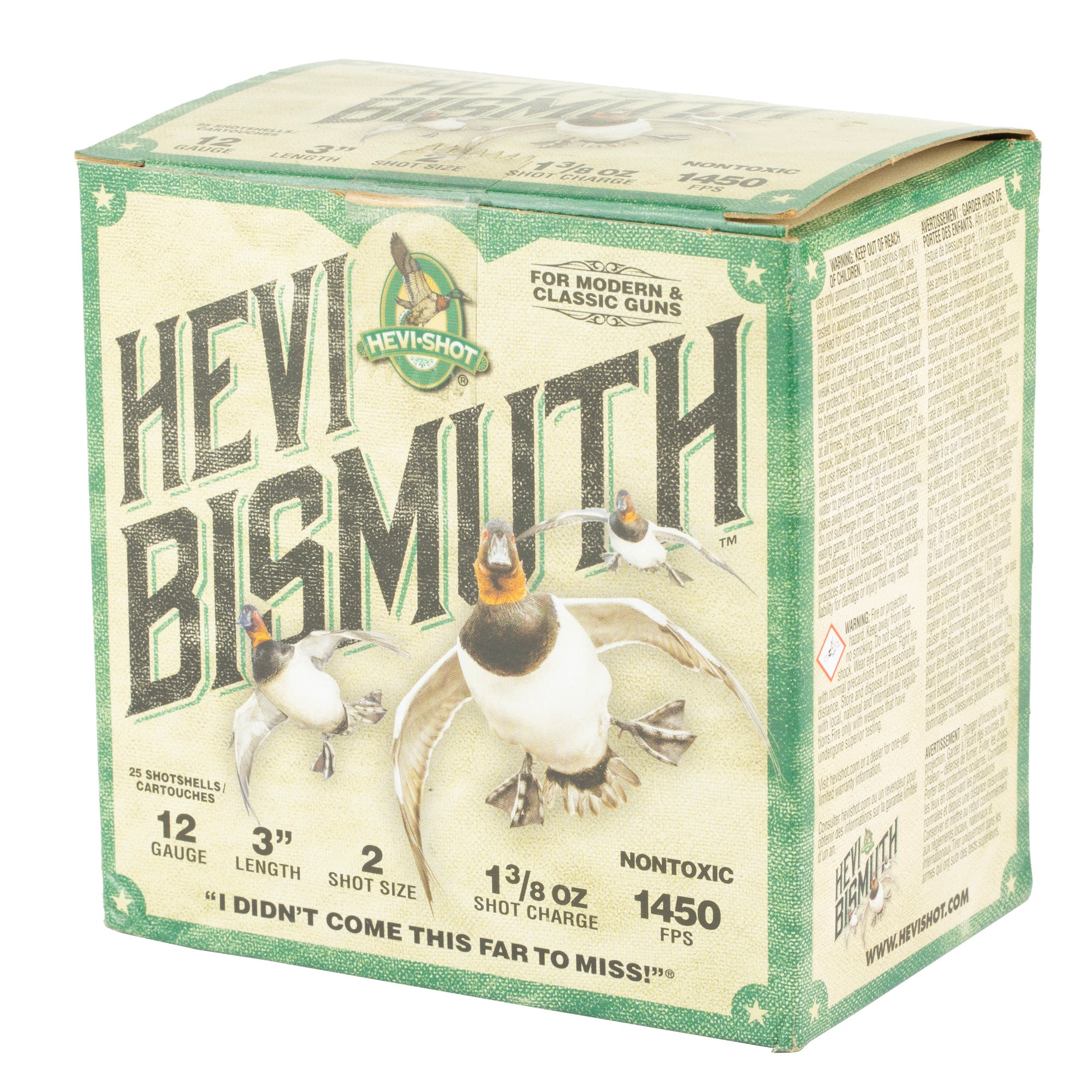 HEVI-Shot HEVI-Bismuth 12 Gauge 3-inch #2 Waterfowl Shot – 1 3/8 oz, Pack of 25