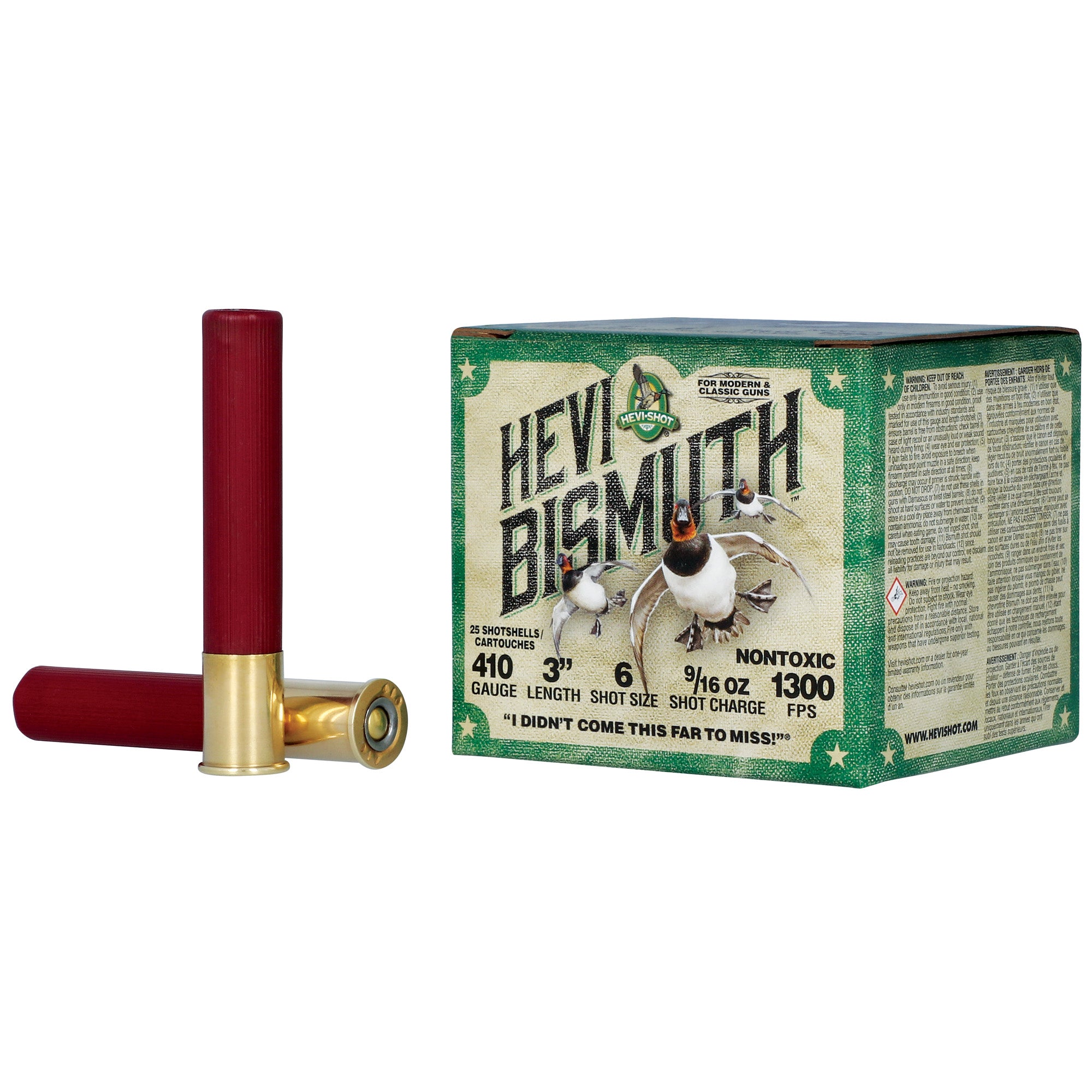 HEVI-Shot HEVI Bismuth 410 Bore 3-inch #6 Waterfowl Shotshells, 25/250