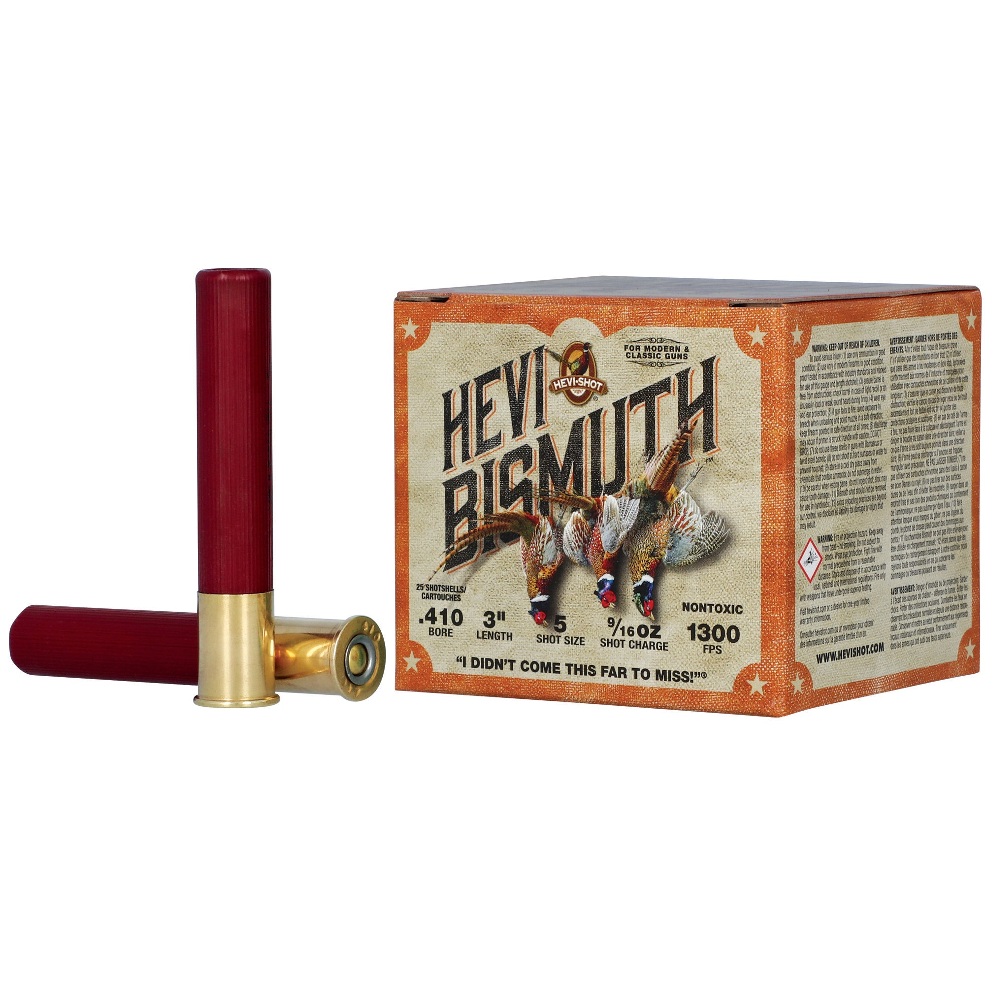 HEVI-Shot Hevi-Bismuth Upland 410 Bore 3-inch #5 Steel Shot - 25 Rounds per Box