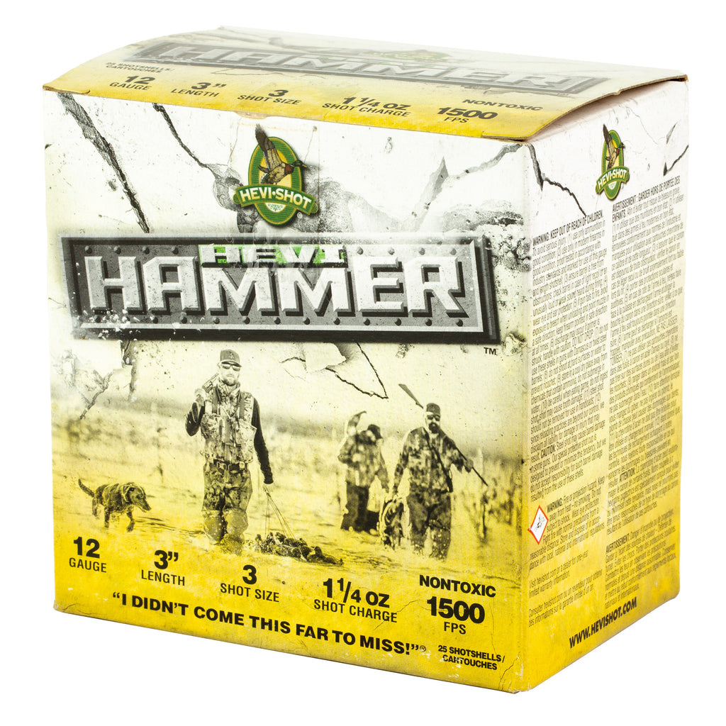 HEVI-Shot HEVI Hammer 12 Gauge #3 Waterfowl Shot – 1 1/4 oz, 25 Rounds per Box