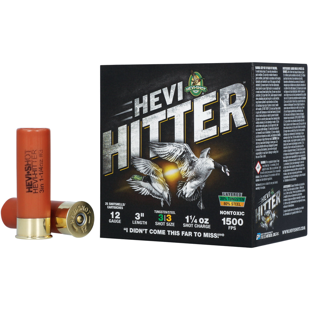 HEVI-Shot HEVI-Hitter 12 Gauge 3-Inch 1 1/4 oz #4 Tungsten-Steel Shot Ammo