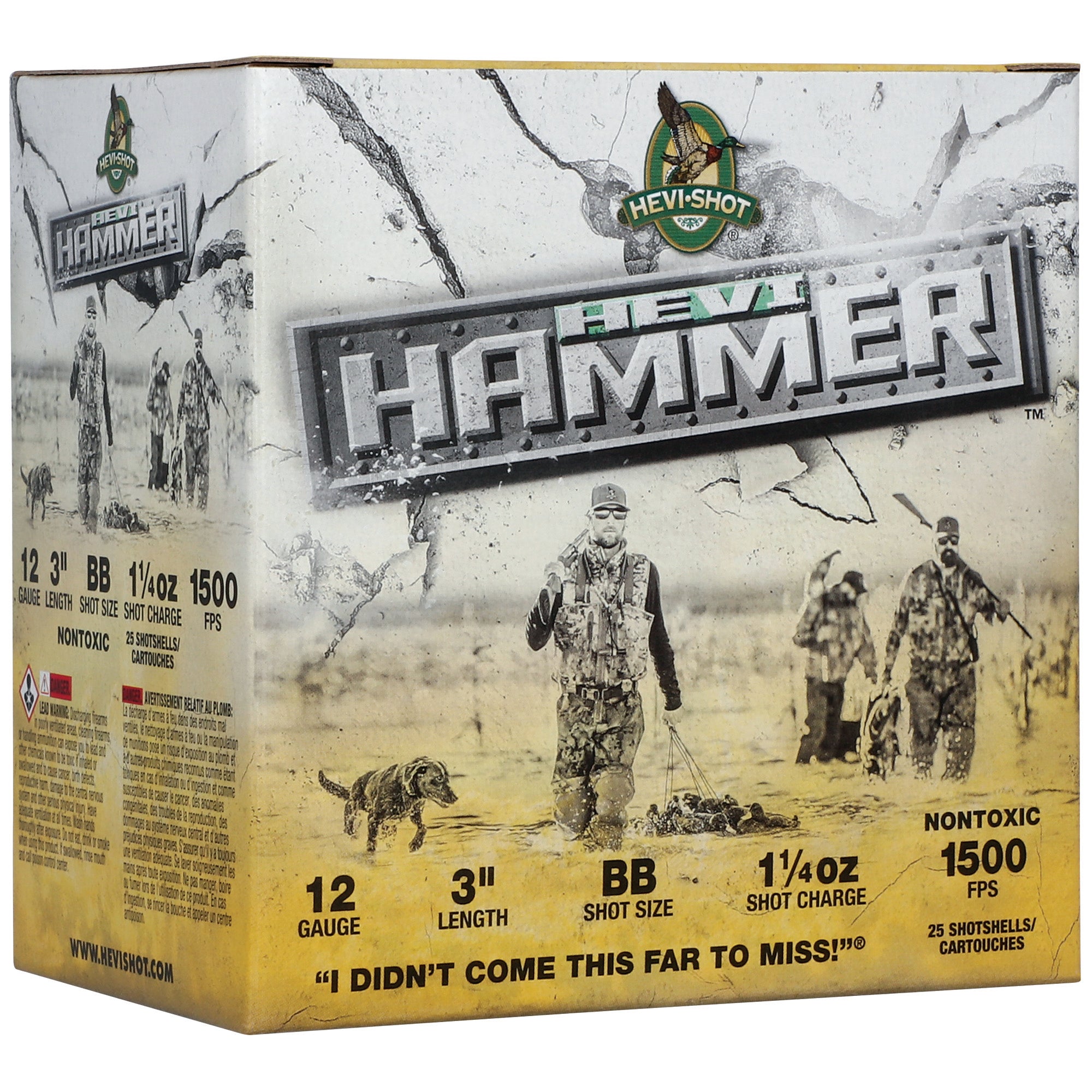 HEVI-Shot HEVI-Hammer 12 Gauge Bismuth Shot, 1 1/4 oz, BB - 25 Rounds per Box