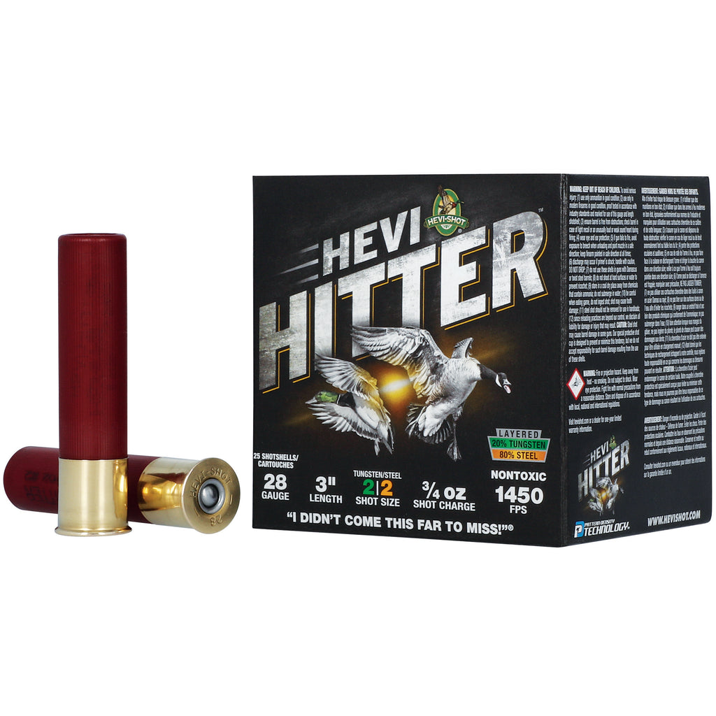 HEVI-Shot HEVI-Hitter 28 Gauge Shotgun Ammunition - 3/4 oz #2 Tungsten-Steel Blend