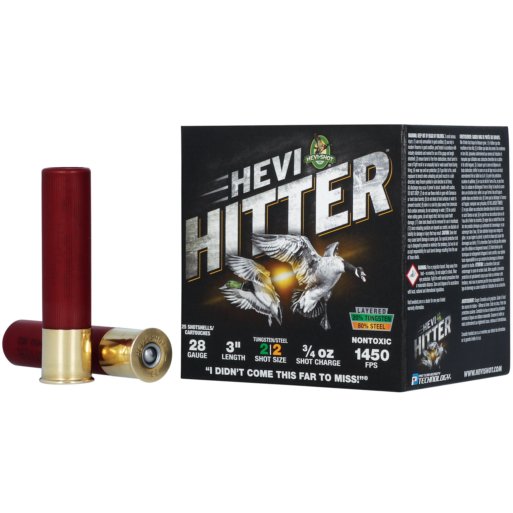 HEVI-Shot HEVI-Hitter 28 Gauge Shotgun Ammunition - 3/4 oz #2 Tungsten-Steel Blend