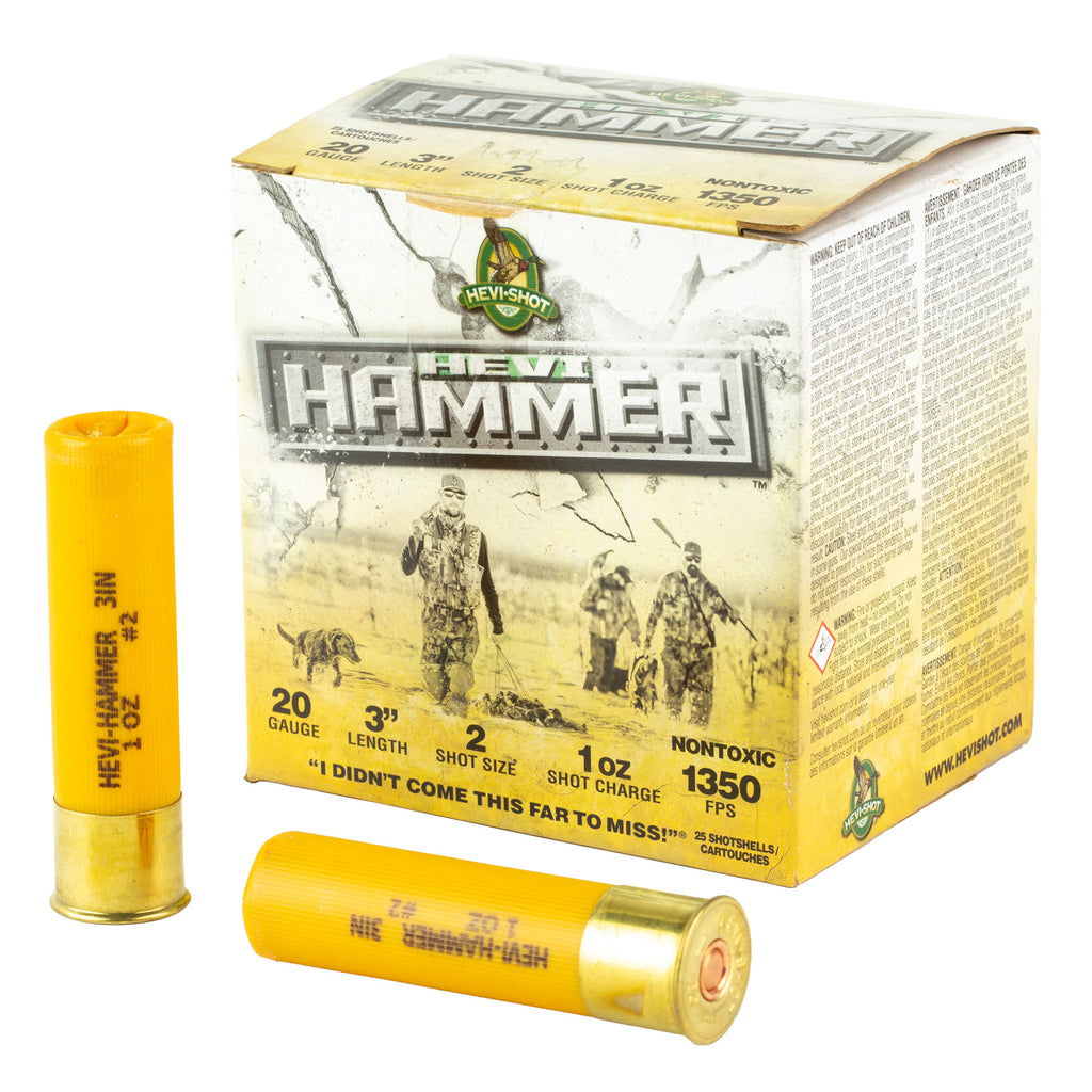 HEVI-Shot HEVI Hammer 20 Gauge #2 Waterfowl Shot, 1 oz, 25 Rounds per Box