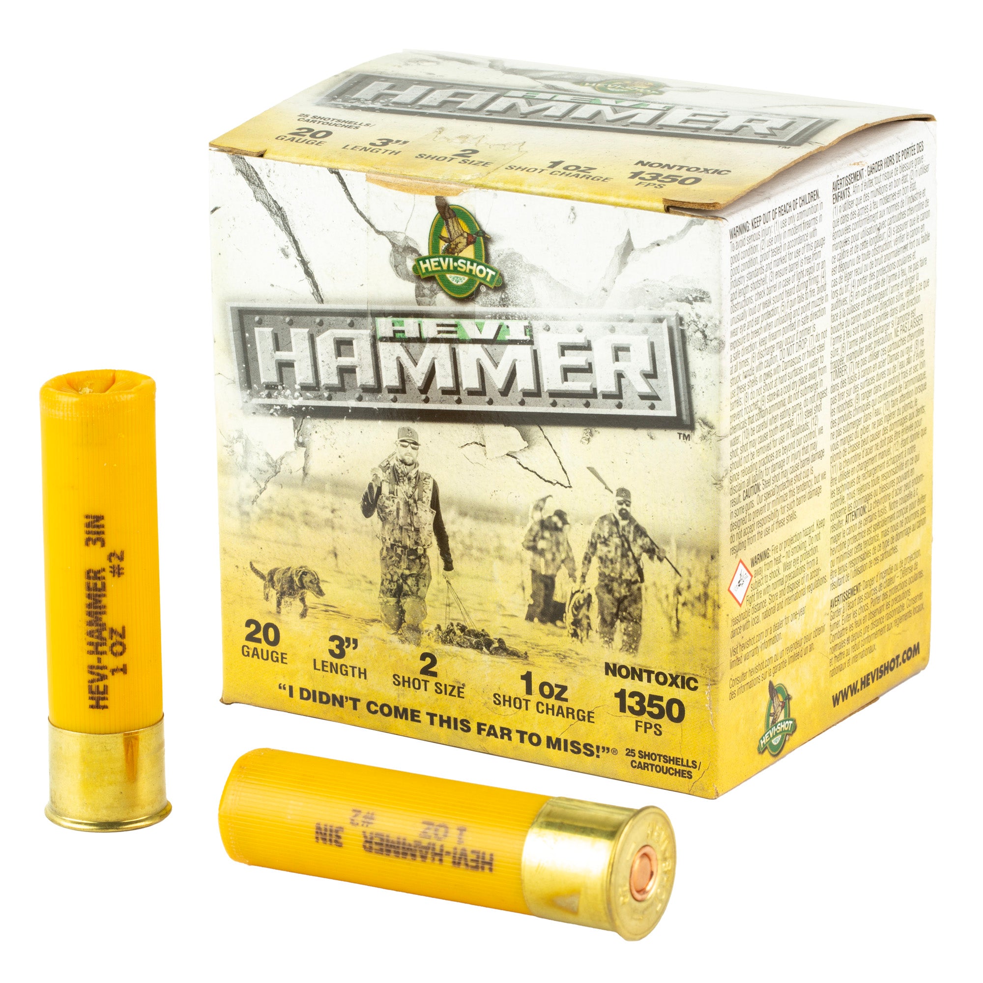 HEVI-Shot HEVI Hammer 20 Gauge #2 Waterfowl Shot, 1 oz, 25 Rounds per Box