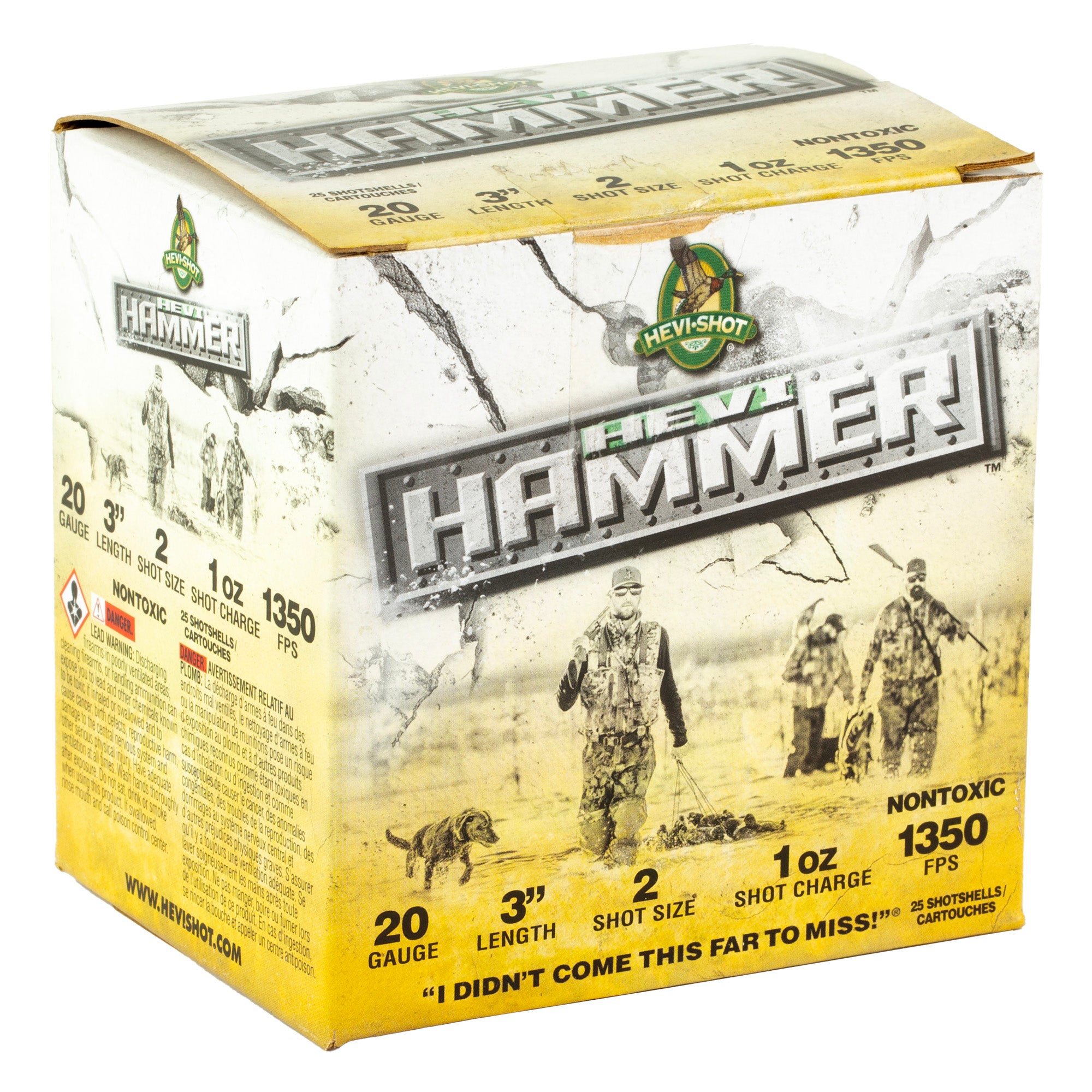 HEVI-Shot HEVI Hammer 20 Gauge #2 Waterfowl Shot, 1 oz, 25 Rounds per Box