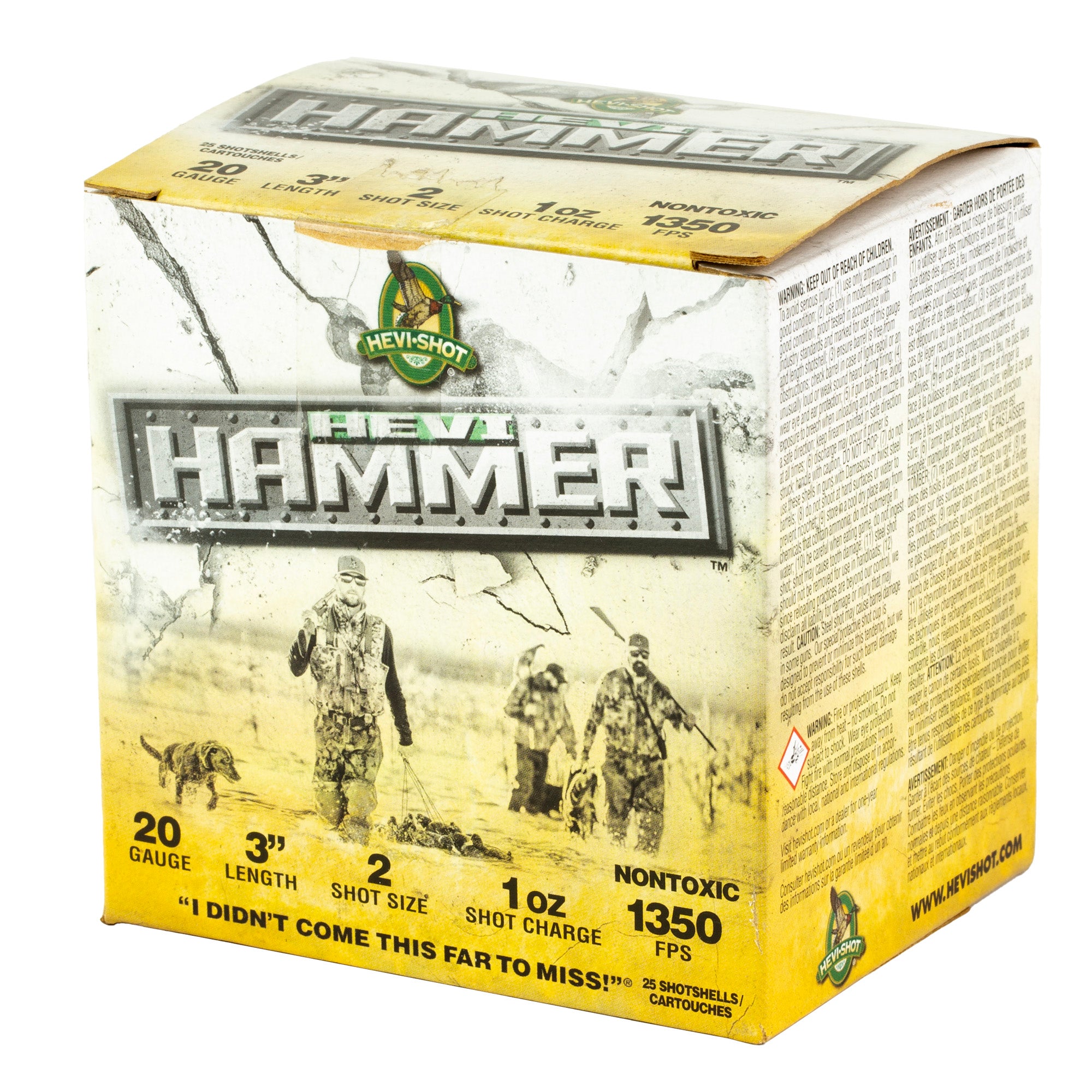 HEVI-Shot HEVI Hammer 20 Gauge #2 Waterfowl Shot, 1 oz, 25 Rounds per Box
