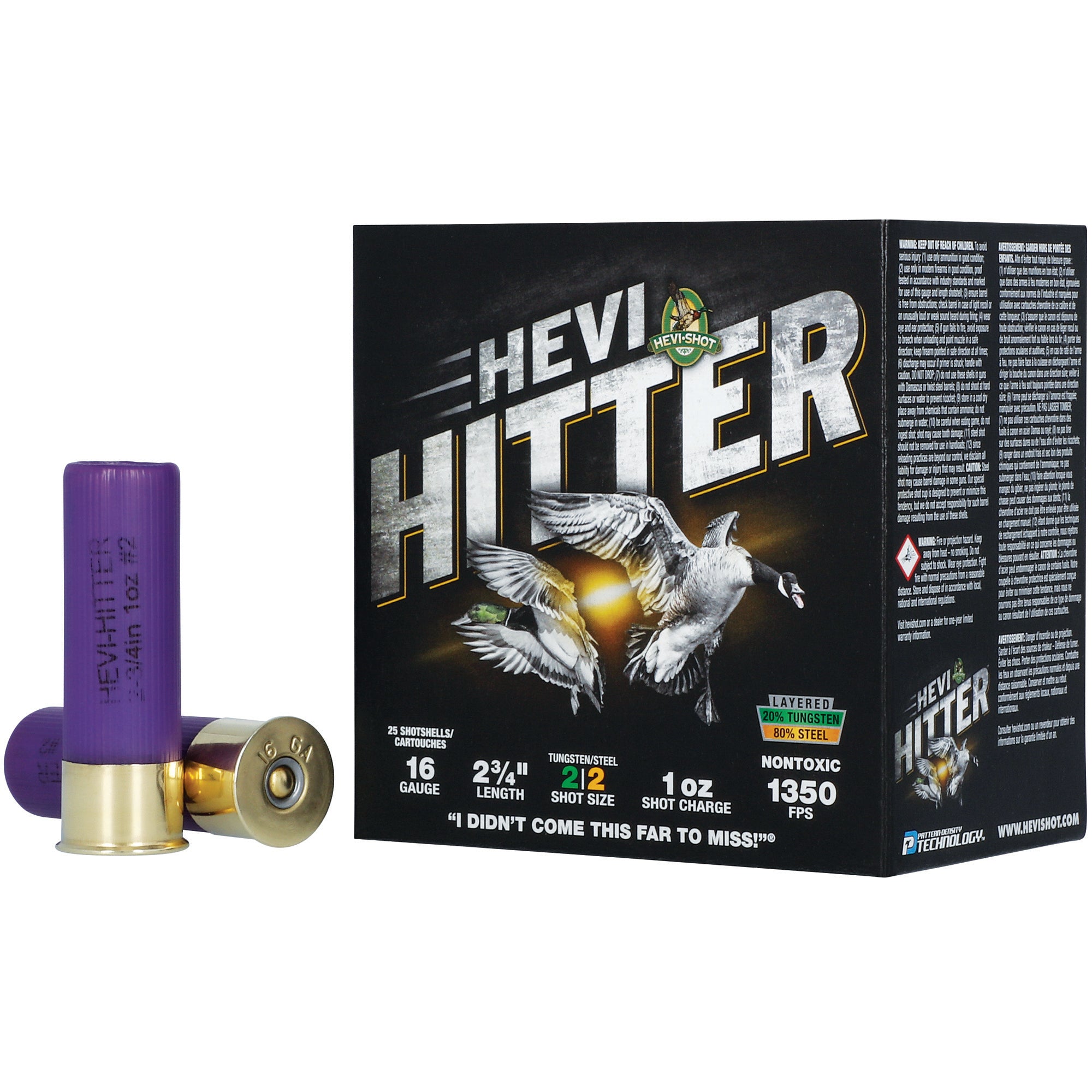HEVI-Shot HEVI-Hitter 16 Gauge 2.75-Inch 1 oz #2 Tungsten-Steel Shot for Waterfowl Hunting
