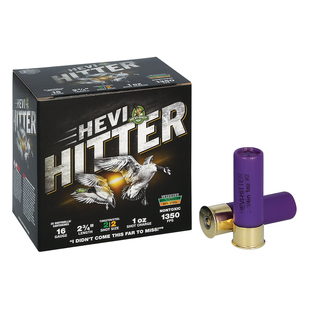 HEVI-Shot HEVI-Hitter 16 Gauge 2.75-Inch 1 oz #2 Tungsten-Steel Shot for Waterfowl Hunting