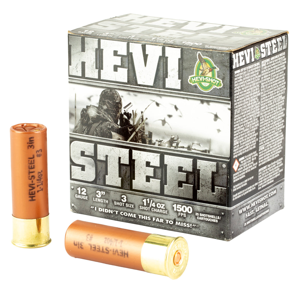 HEVI-Shot HEVI-Steel 12 Gauge 3 #3 Shotshells – High-Velocity Steel for Waterfowl Hunting