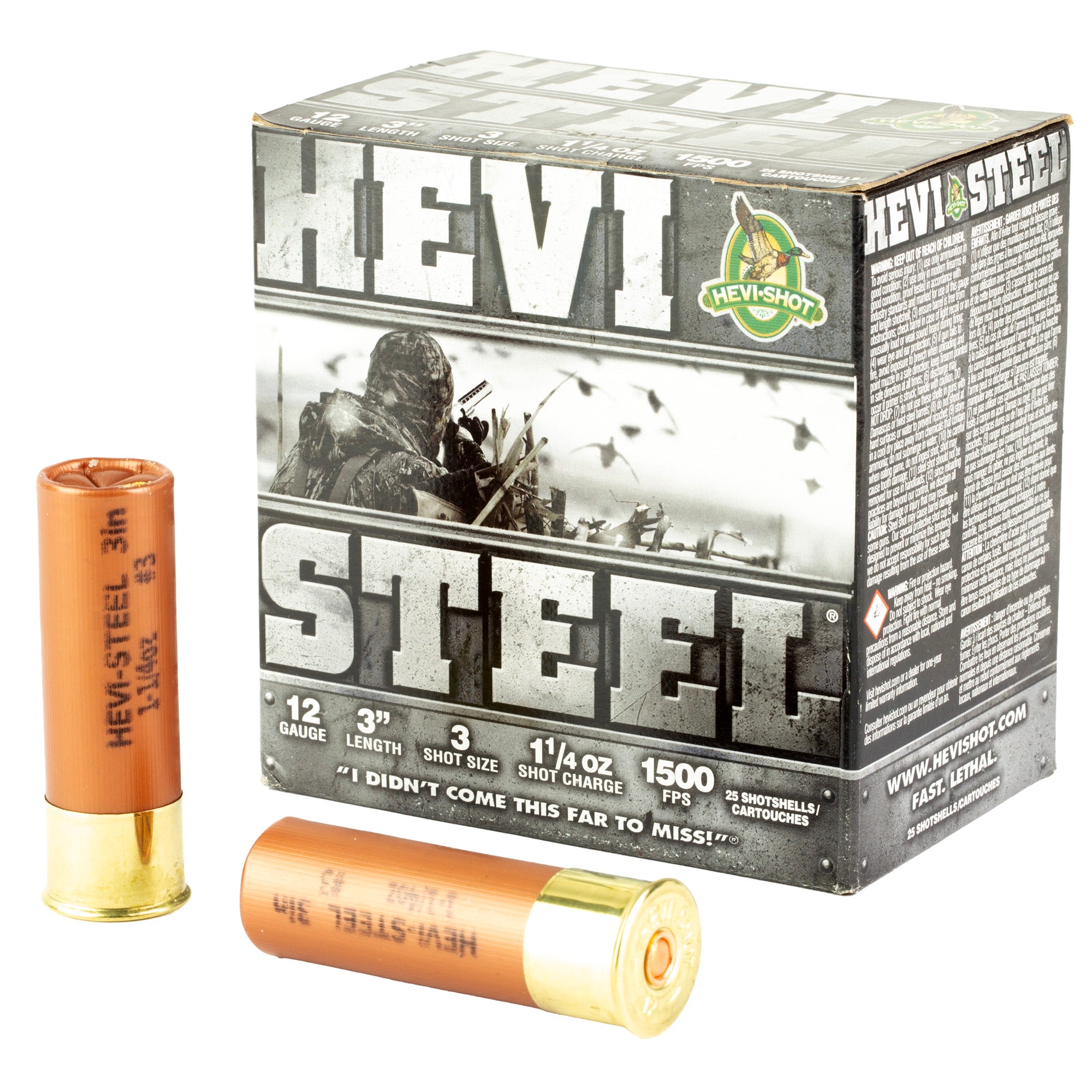 HEVI-Shot HEVI-Steel 12 Gauge 3 #3 Shotshells – High-Velocity Steel for Waterfowl Hunting