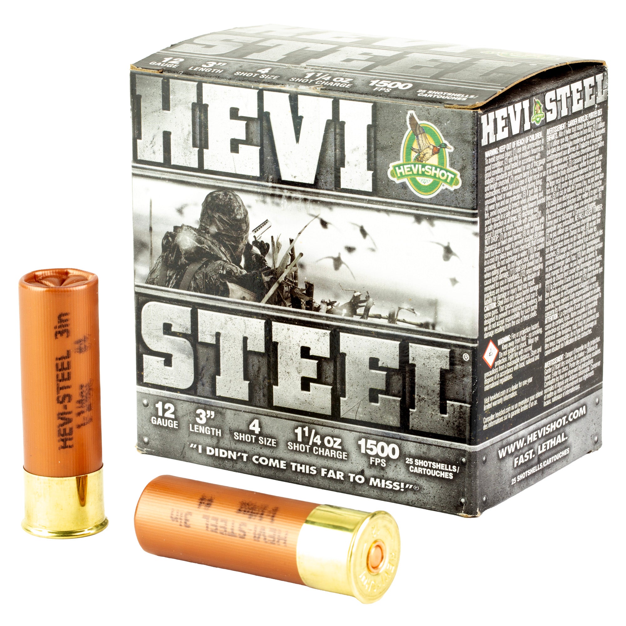 HEVI-Shot HEVI-Steel 12 Gauge 3 #4 Shotshells – High-Velocity Steel Shot for Waterfowl Hunting