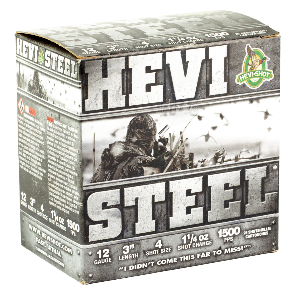HEVI-Shot HEVI-Steel 12 Gauge 3 #4 Shotshells – High-Velocity Steel Shot for Waterfowl Hunting