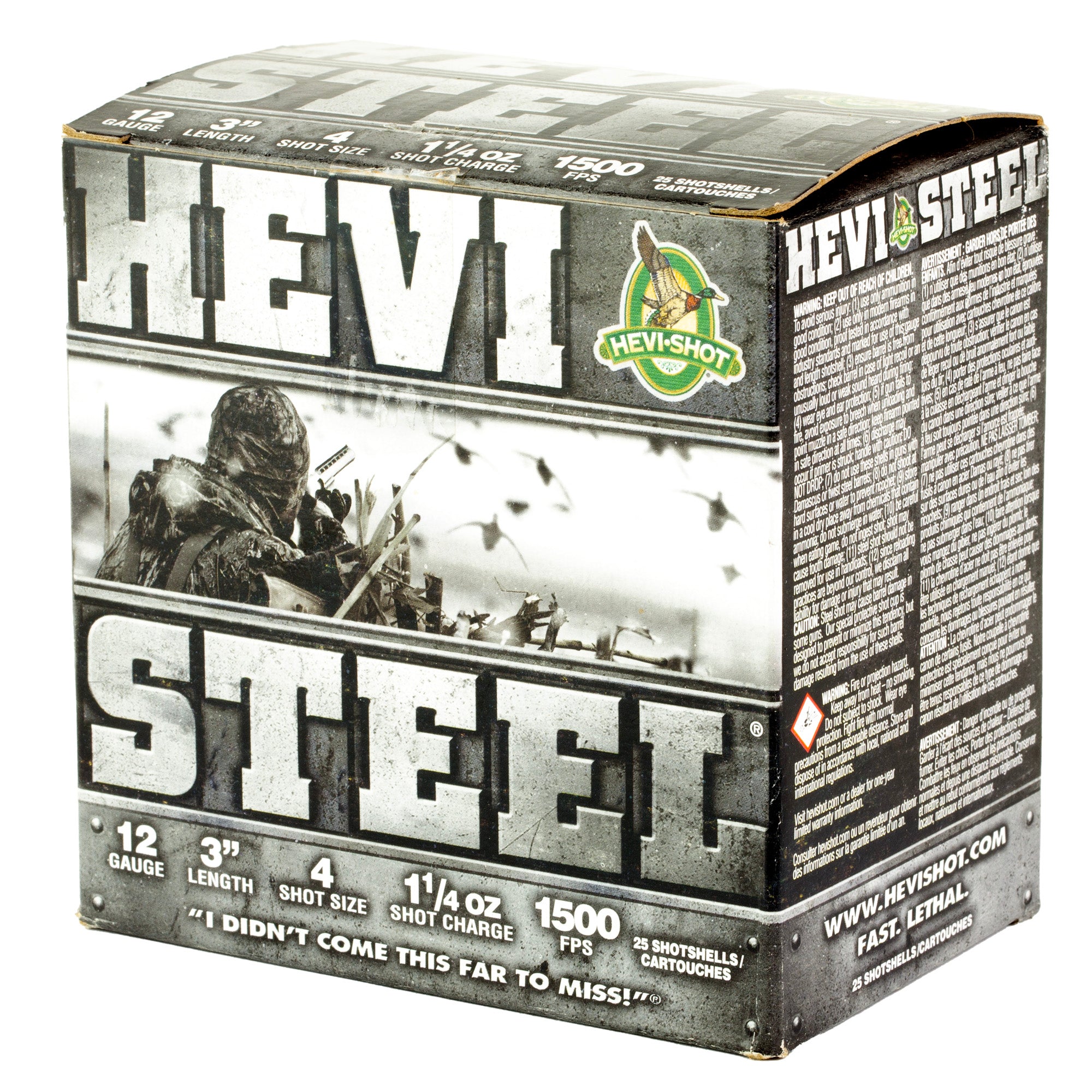 HEVI-Shot HEVI-Steel 12 Gauge 3 #4 Shotshells – High-Velocity Steel Shot for Waterfowl Hunting