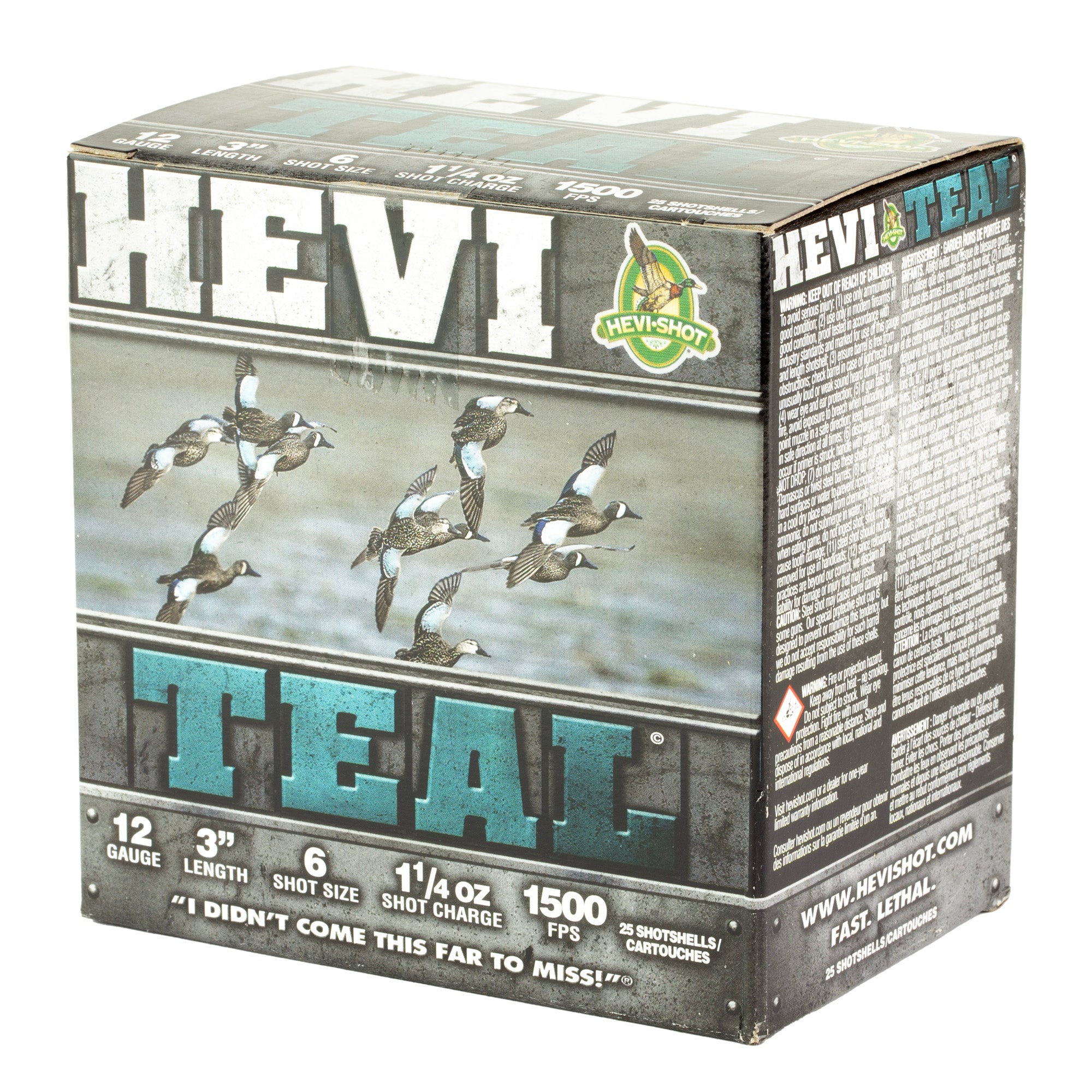 HEVI-Shot HEVI Teal 12 Gauge 3-inch #6 Shotshells - 1 1/4 oz, 25/Box
