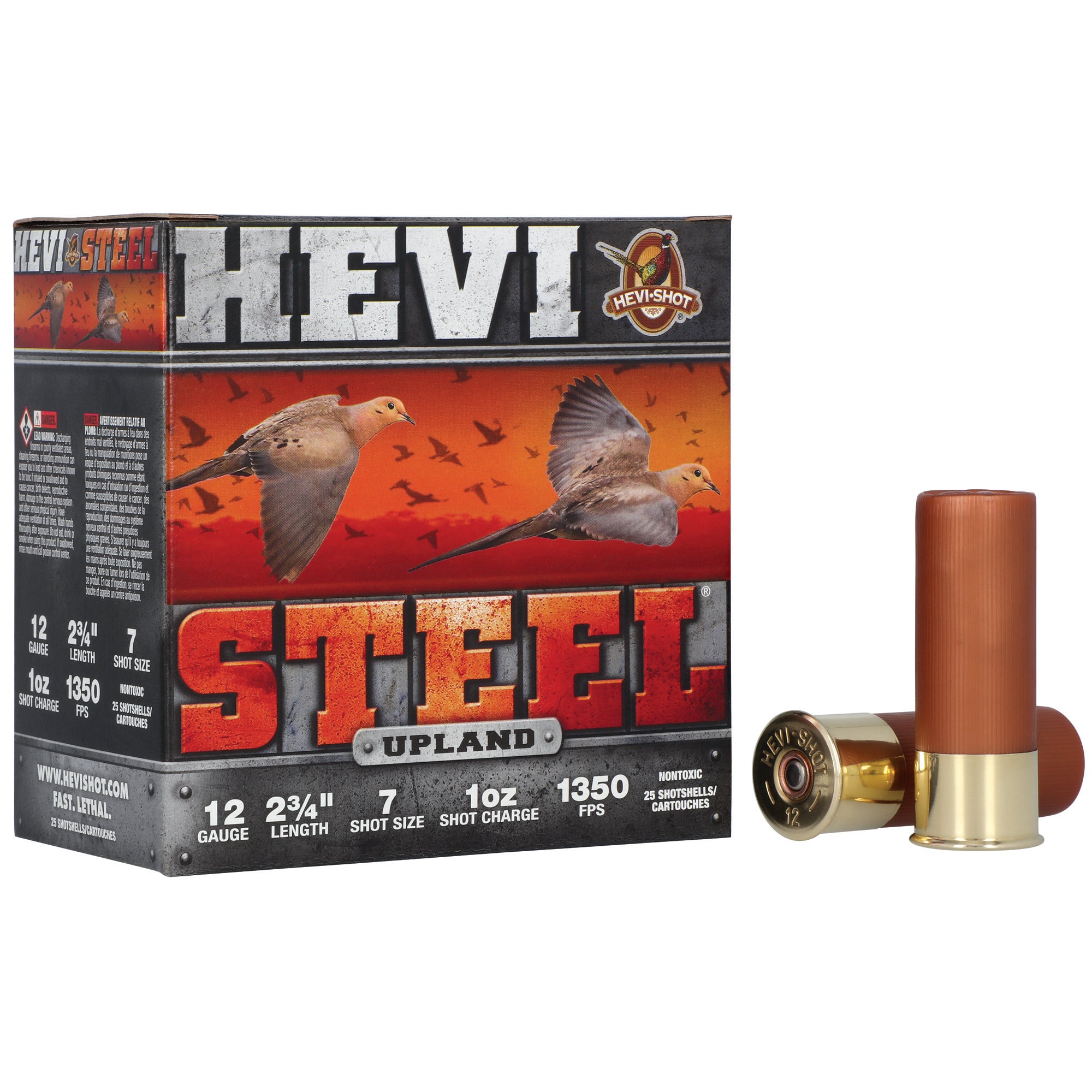 HEVI-Shot Hevi-Steel Upland 12 Gauge 2.75-inch #7 Steel Shot Ammunition (25 Rounds per Box)