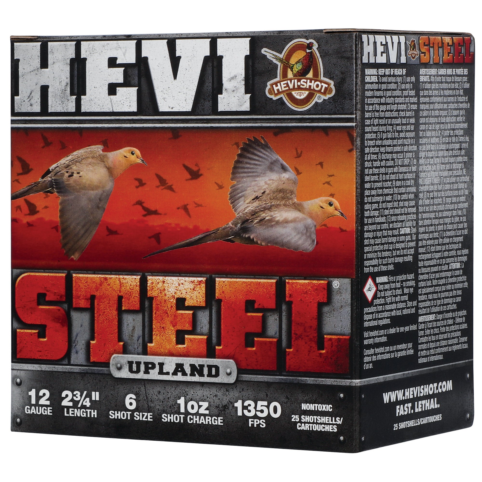 HEVI-Shot Hevi-Steel Upland 12-Gauge Steel Shot Ammunition, 2.75 Inch, No. 6