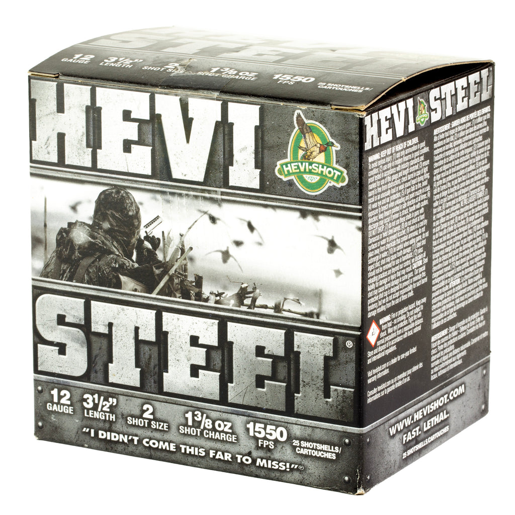 HEVI-Shot HEVI-Steel 12 Gauge 3.5-Inch #2 Shotshells - 1 3/8 oz, 25/Box