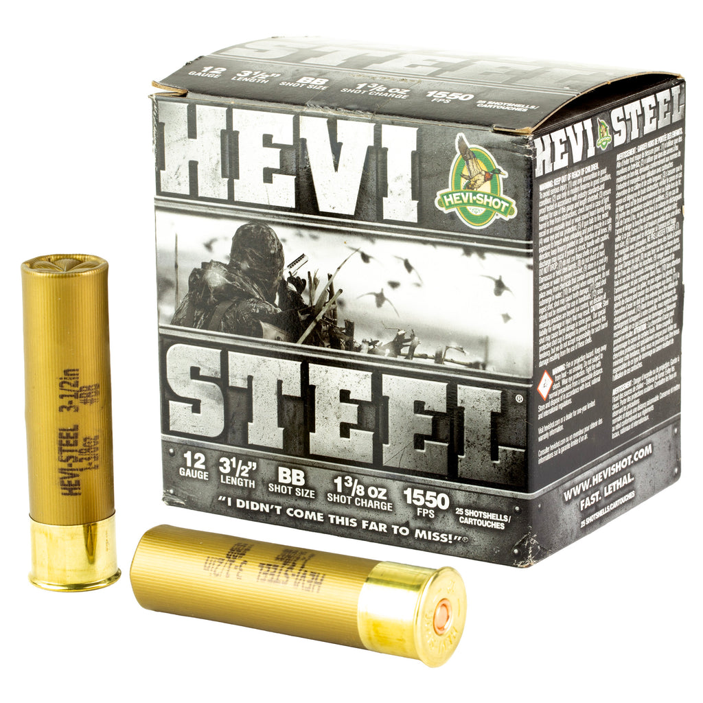 HEVI-Shot HEVI-Steel 12 Gauge 3.5-Inch BB Shotshells – High-Velocity Steel Load for Waterfowl Hunting