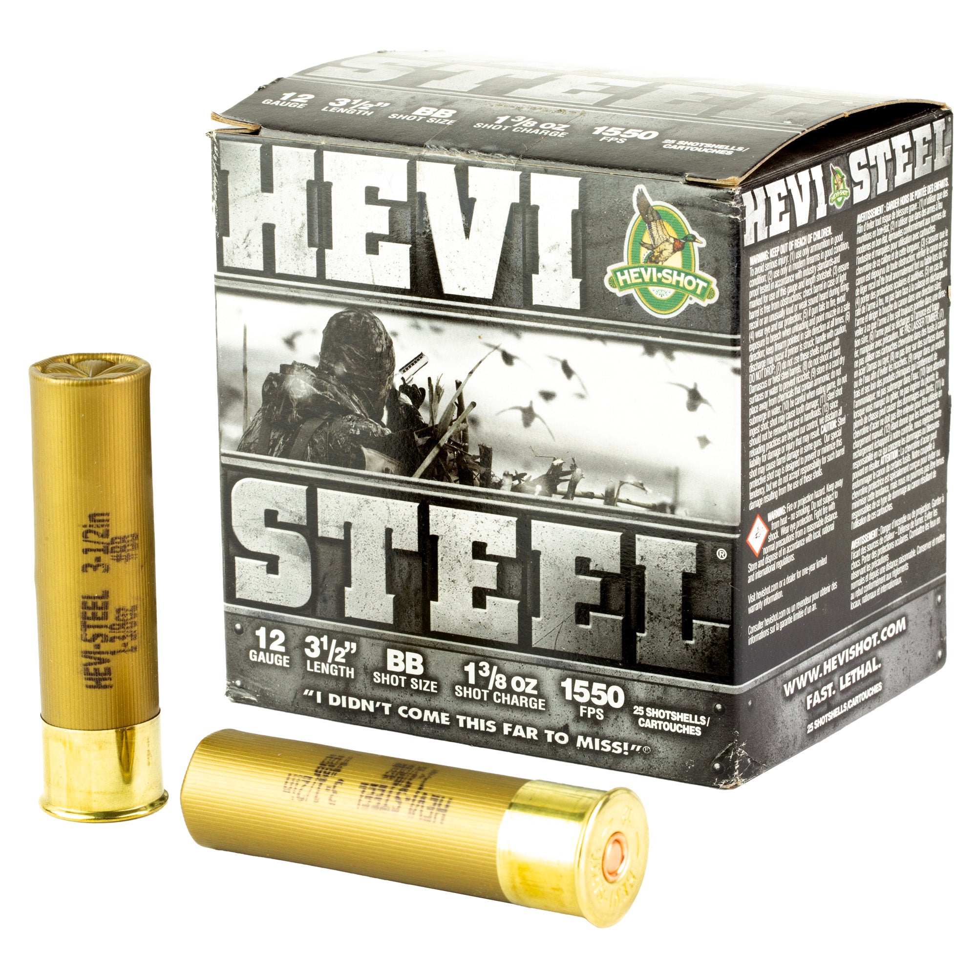 HEVI-Shot HEVI-Steel 12 Gauge 3.5-Inch BB Shotshells – High-Velocity Steel Load for Waterfowl Hunting