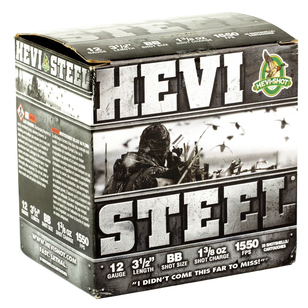 HEVI-Shot HEVI-Steel 12 Gauge 3.5-Inch BB Shotshells – High-Velocity Steel Load for Waterfowl Hunting