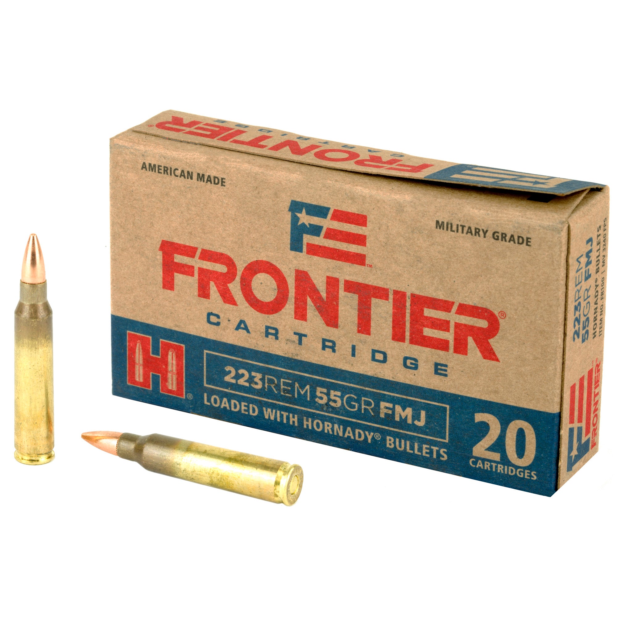 Frontier Cartridge Lake City 223 Remington 55 Grain FMJ Ammunition - Box of 20