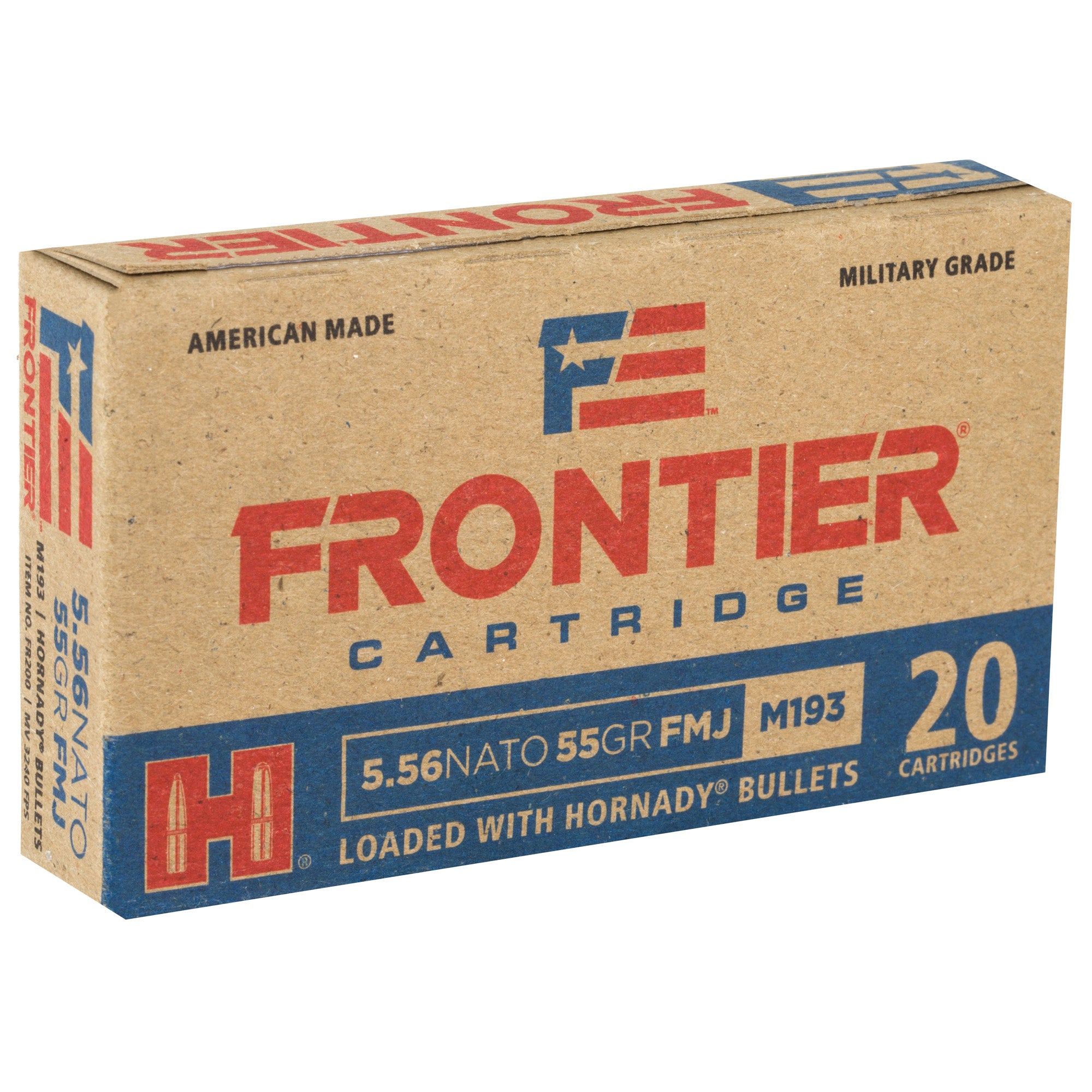 Frontier Cartridge Lake City 556 NATO 55 Grain Full Metal Jacket Ammunition - 20 Rounds Per Box