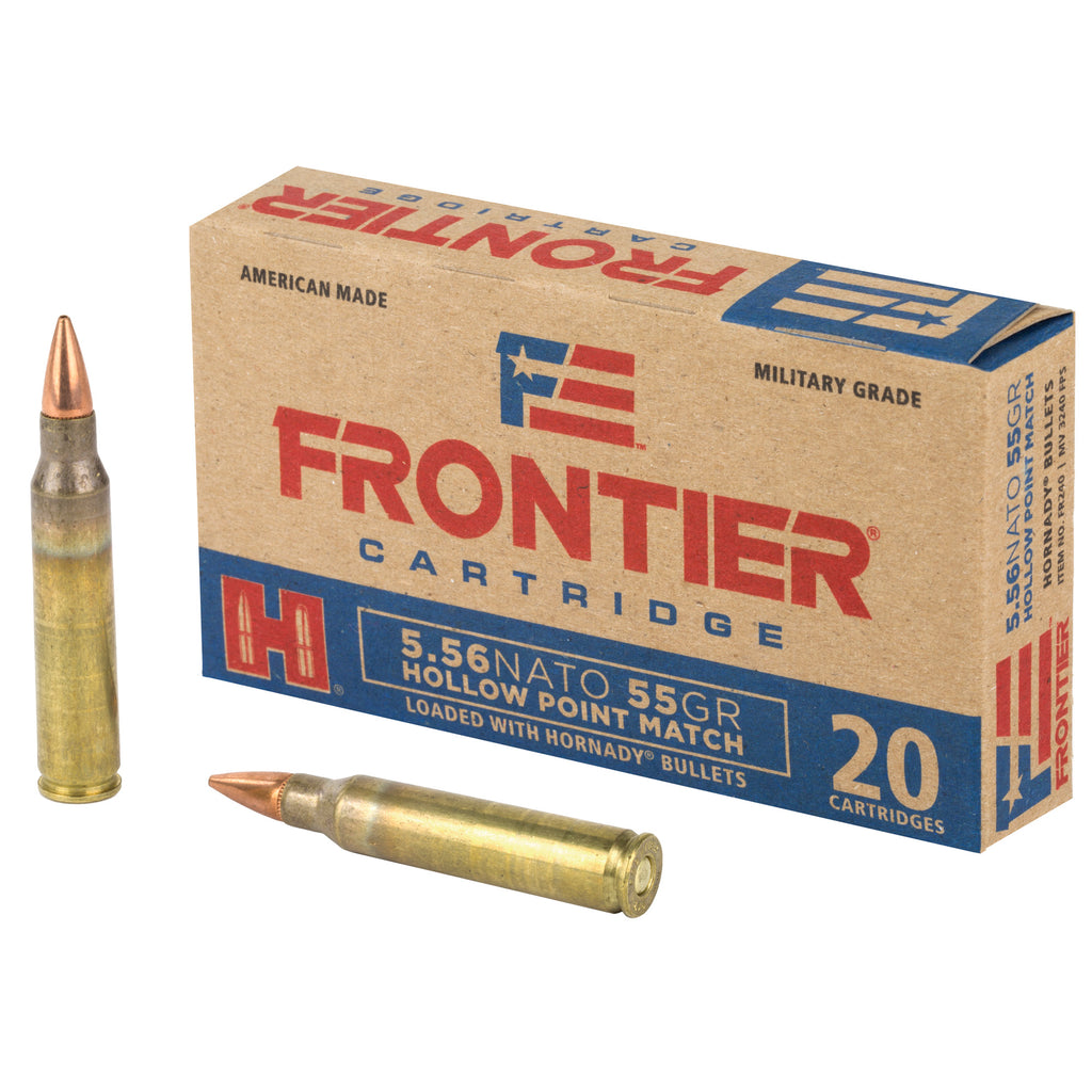 Frontier Cartridge Lake City 55 Grain Hollow Point 5.56 NATO Ammunition - 20 Rounds per Box, 500 per Case