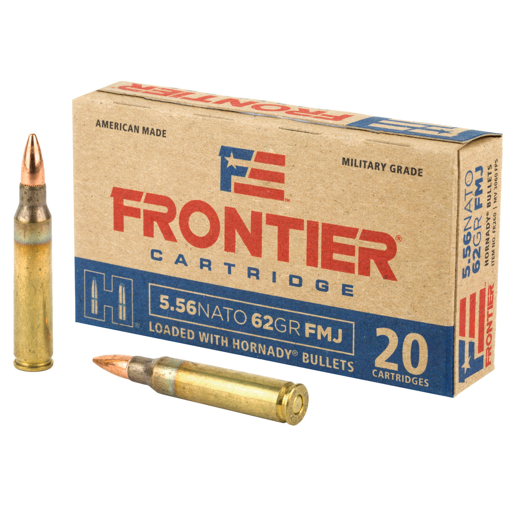 Frontier Cartridge Lake City 556 NATO 62 Grain FMJ Ammunition - 20 Rounds / Box, 500 Rounds / Case