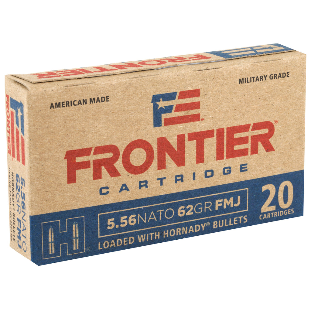 Frontier Cartridge Lake City 556 NATO 62 Grain FMJ Ammunition - 20 Rounds / Box, 500 Rounds / Case