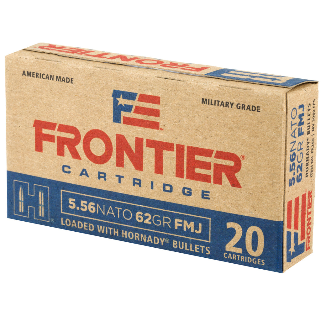 Frontier Cartridge Lake City 556 NATO 62 Grain FMJ Ammunition - 20 Rounds / Box, 500 Rounds / Case