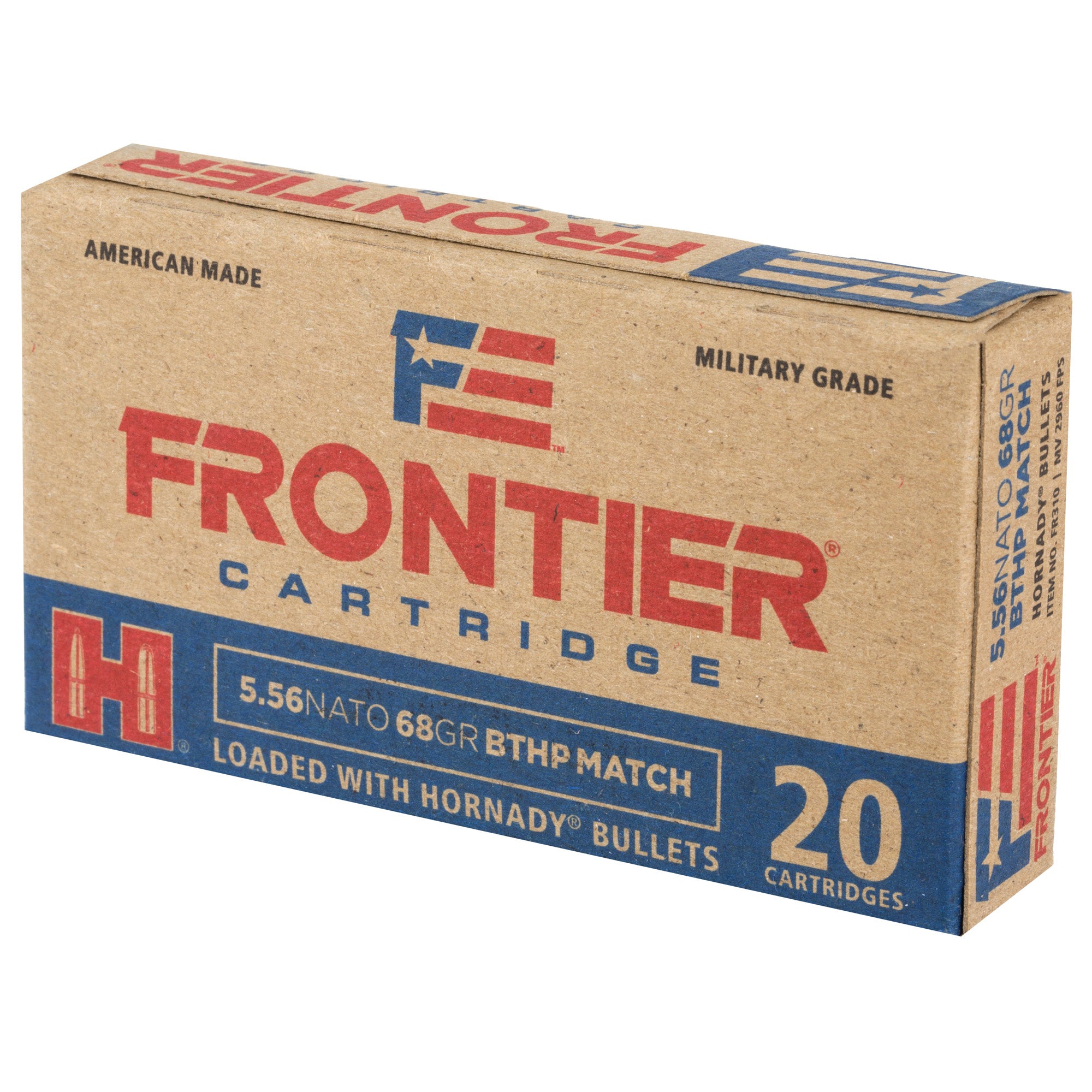 Frontier Cartridge Lake City 556 NATO 68 Grain Boat Tail Hollow Point Ammunition - 20 Rounds Per Box