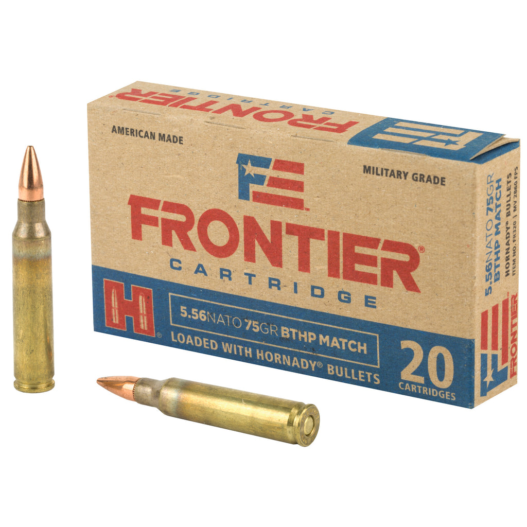 Frontier Cartridge 556 NATO 75 Grain Boat Tail Hollow Point Ammunition - Pack of 20