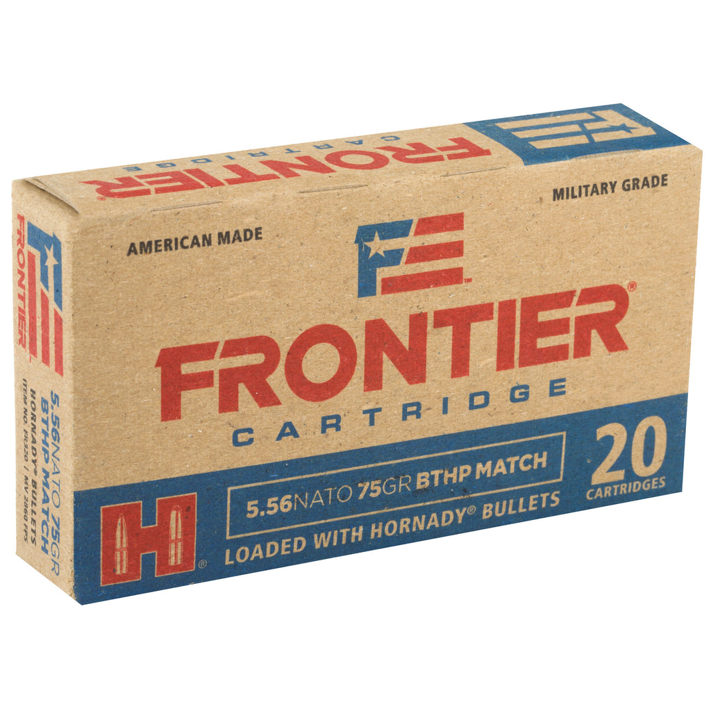 Frontier Cartridge 556 NATO 75 Grain Boat Tail Hollow Point Ammunition - Pack of 20
