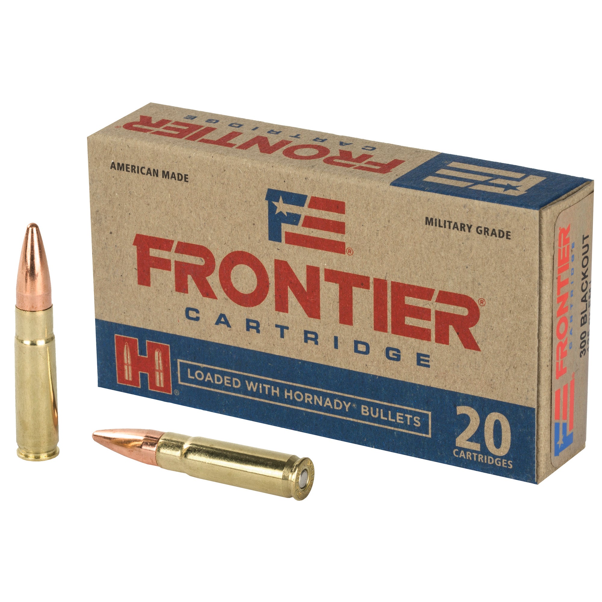 Frontier Cartridge 300 Blackout 125 Grain FMJ Ammunition - Lake City Model, 20 Rounds
