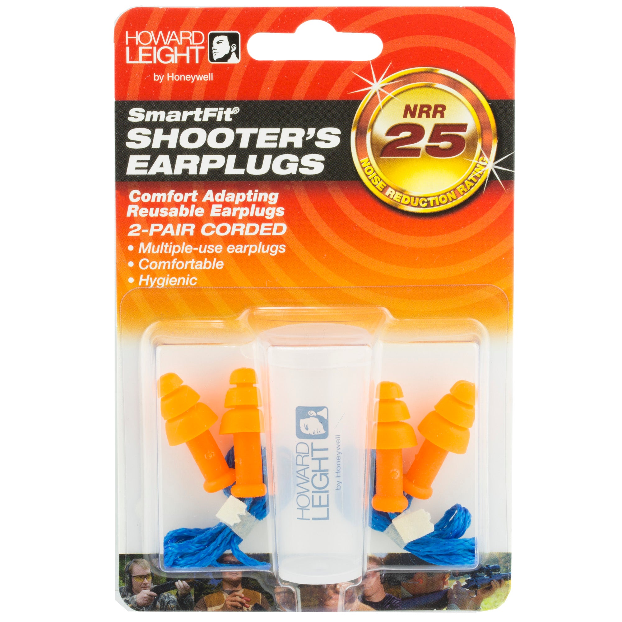 Howard Leight SmartFit Ear Plugs with Conforming Material Technology, Orange, 2 Pairs