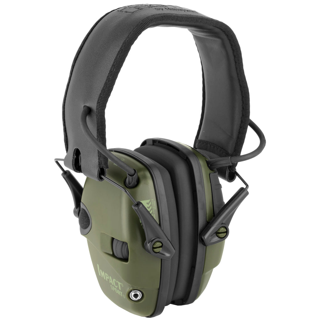 Howard Leight Impact Sport Electronic Earmuff in Olive Drab Green