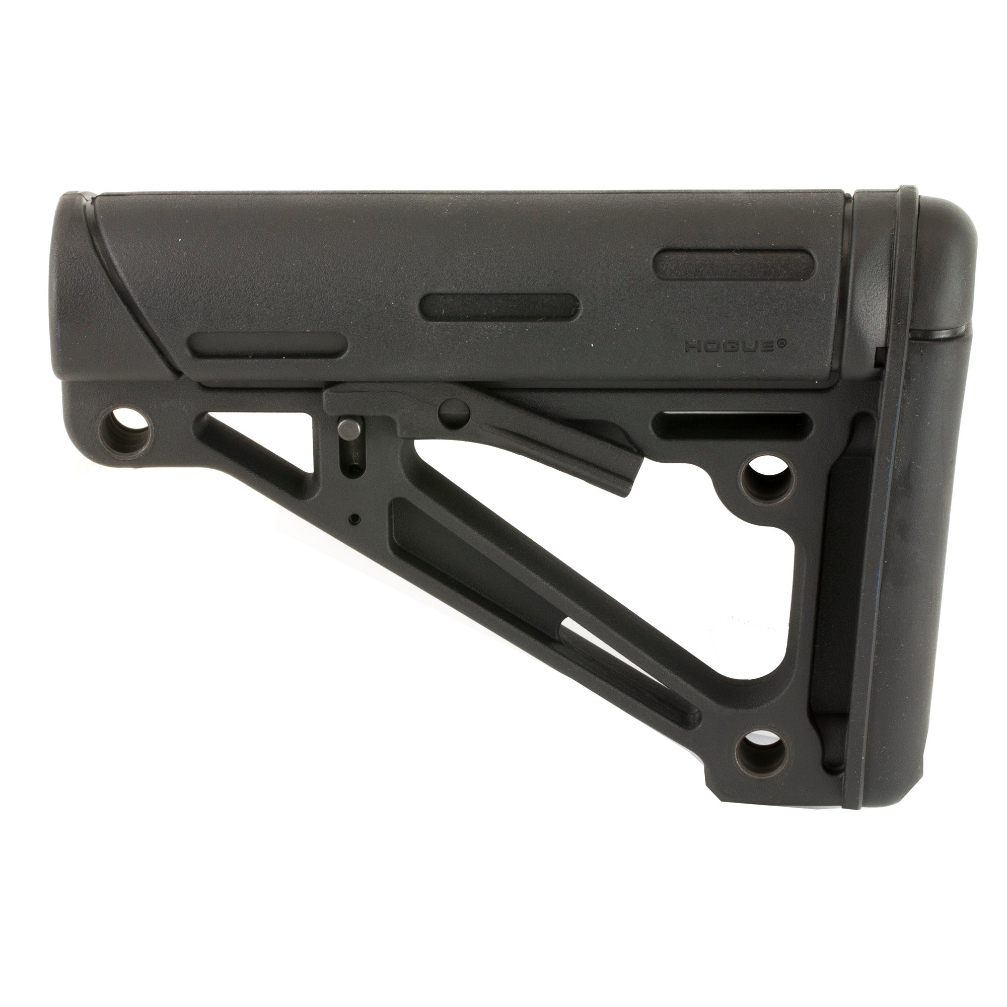 Hogue AR-15 Collapsible Stock with Rubber Overmolding, Commercial Size - Black (Part #15050)
