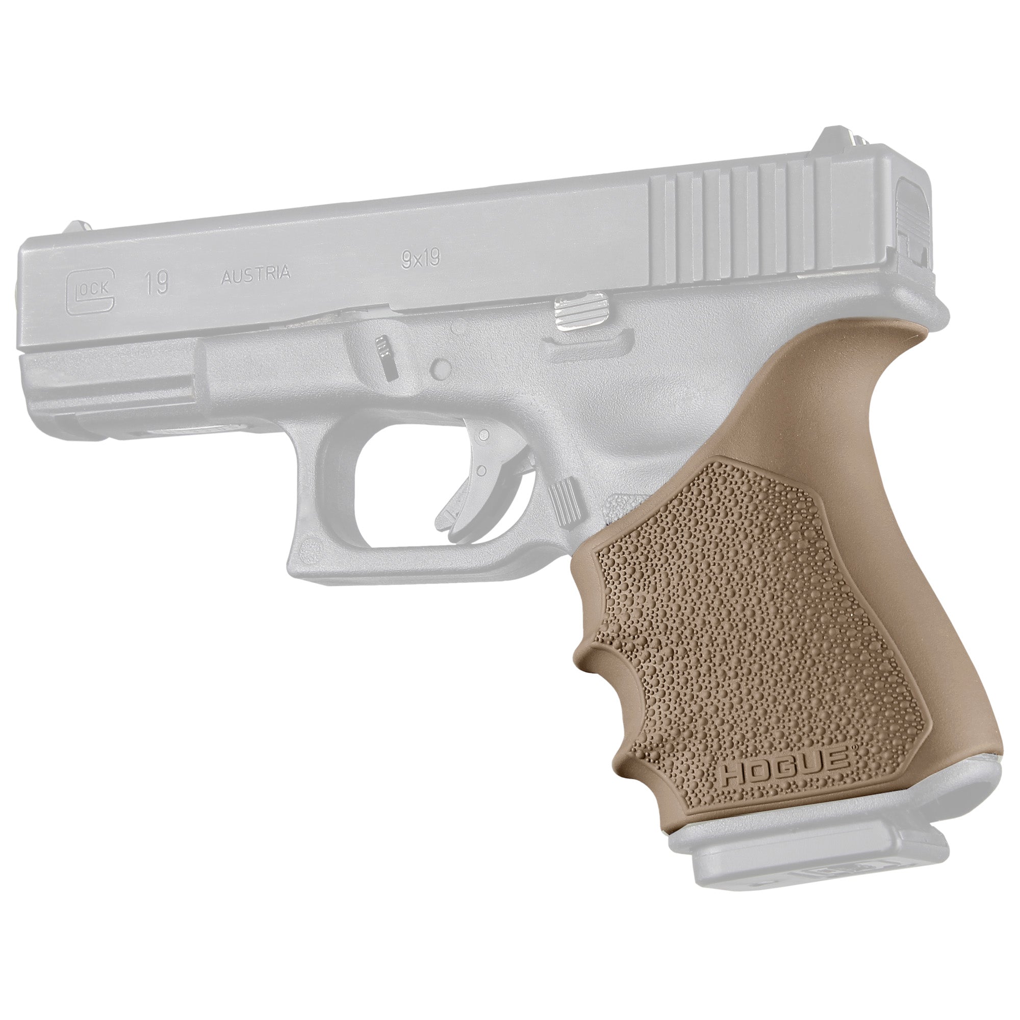 Hogue HandAll Beavertail Grip Sleeve for Glock G19 and G23 – Flat Dark Earth