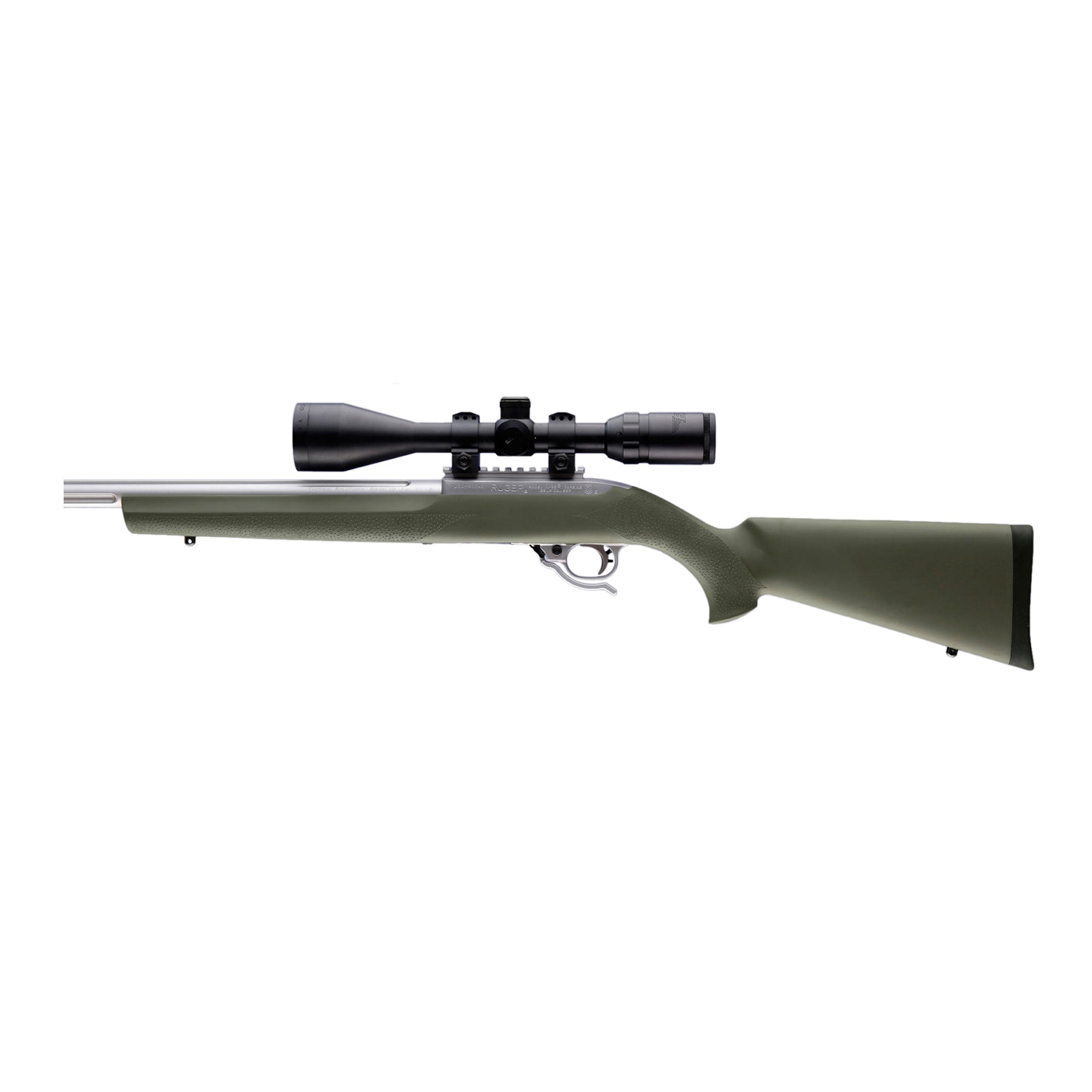 Hogue Overmolded Rubber Stock for Ruger 10/22 with .920-inch Barrel, Olive Drab Green