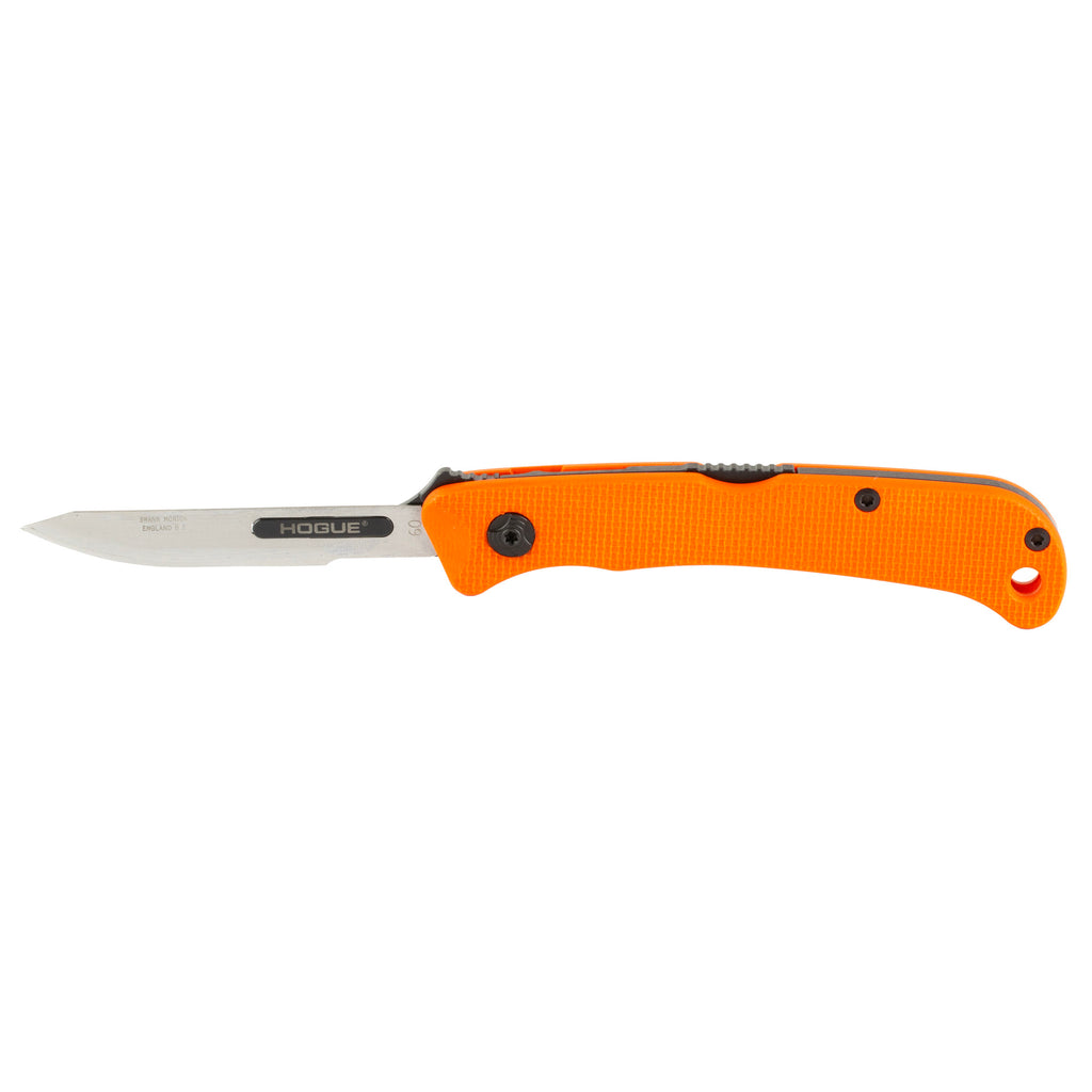 Hogue Expel Folding Knife 2.5 inch Plain Edge G10 Handle with Orange Accents