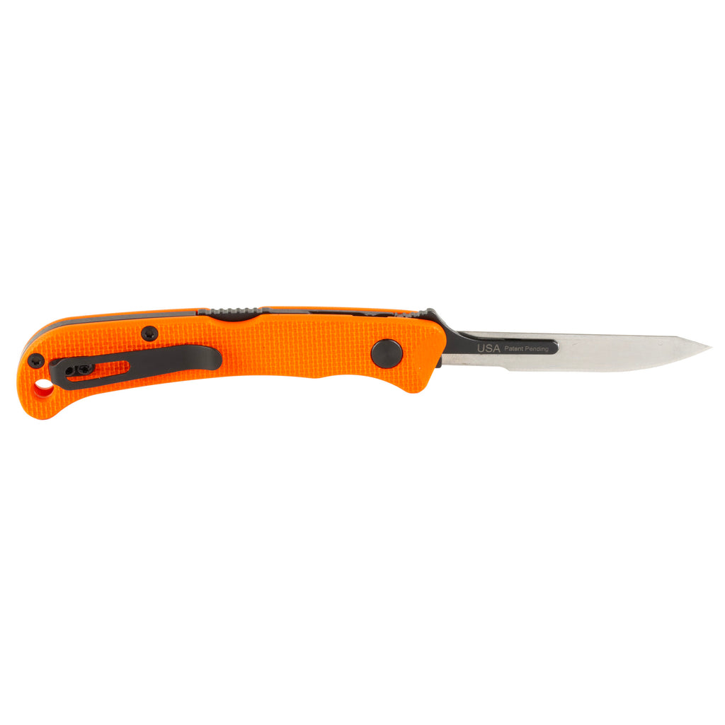Hogue Expel Folding Knife 2.5 inch Plain Edge G10 Handle with Orange Accents