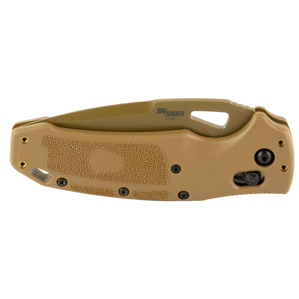 Hogue Sig K320 M17 3.5-Inch Folding Knife with CPM-S30V Steel, Tan Handle